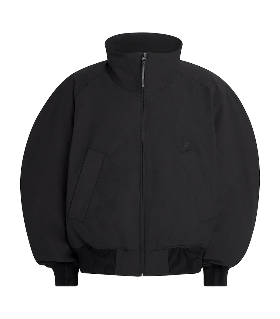 Curved Bomber Jacket 990-BLACK Image 1