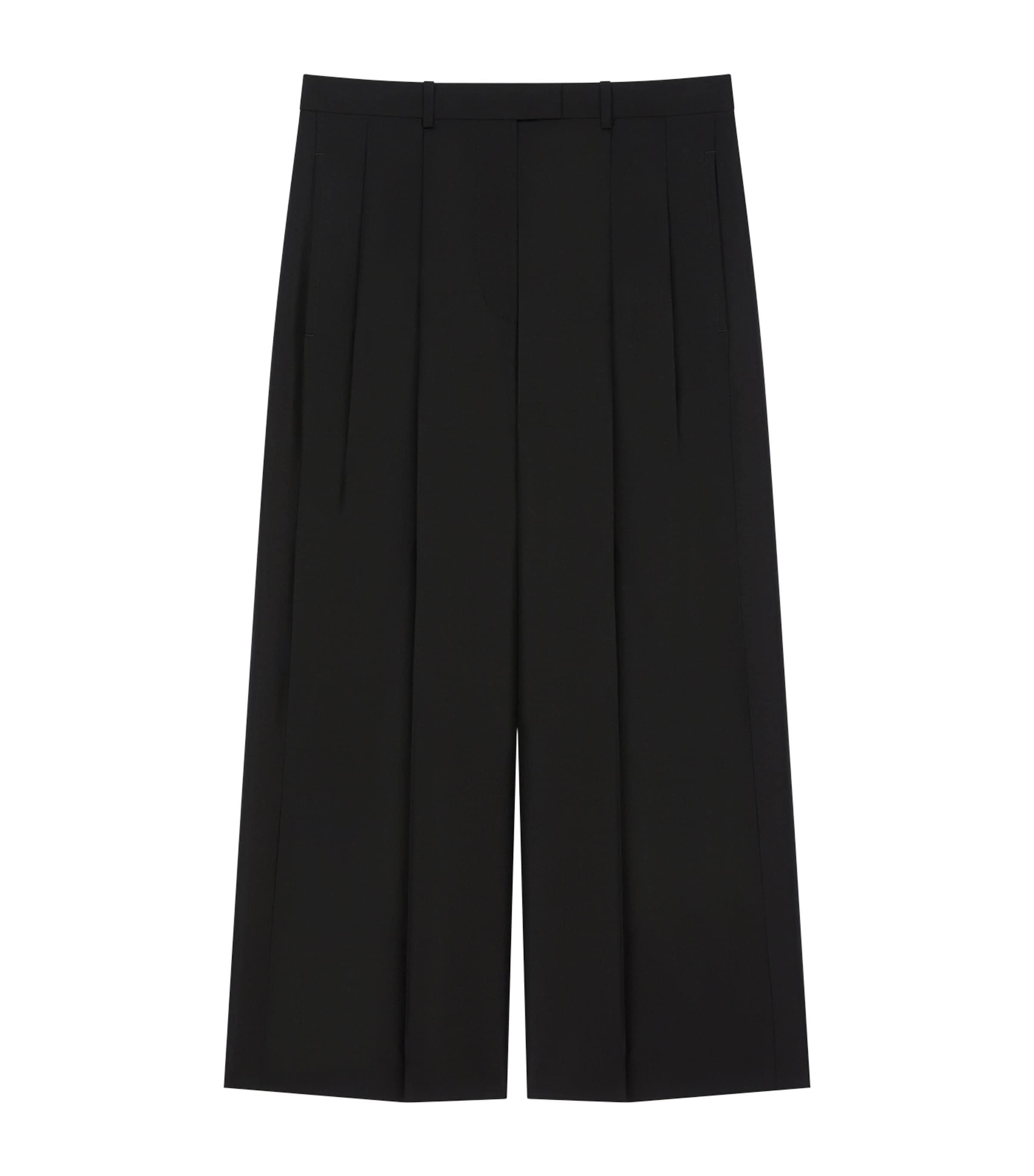 Givenchy Womens Wool-Mohair Cropped Trousers Black Image 1