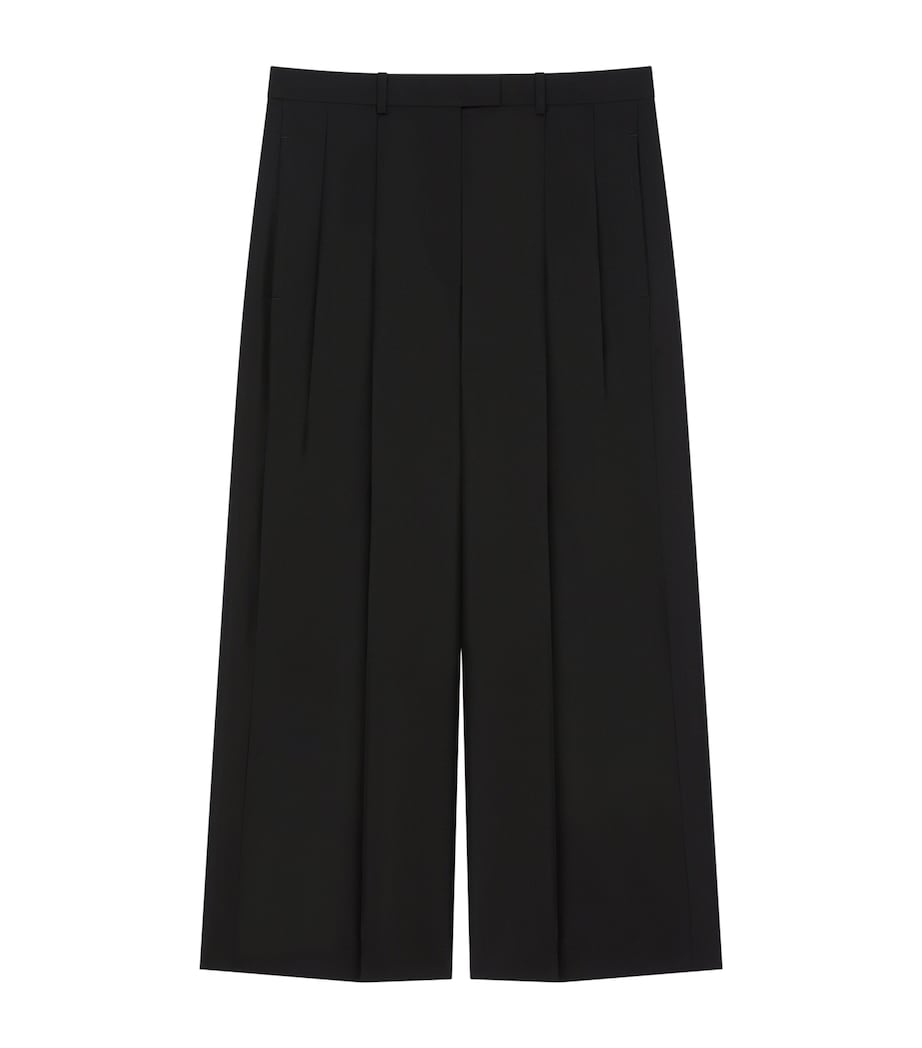 Givenchy Womens Wool-Mohair Cropped Trousers Black Image 1