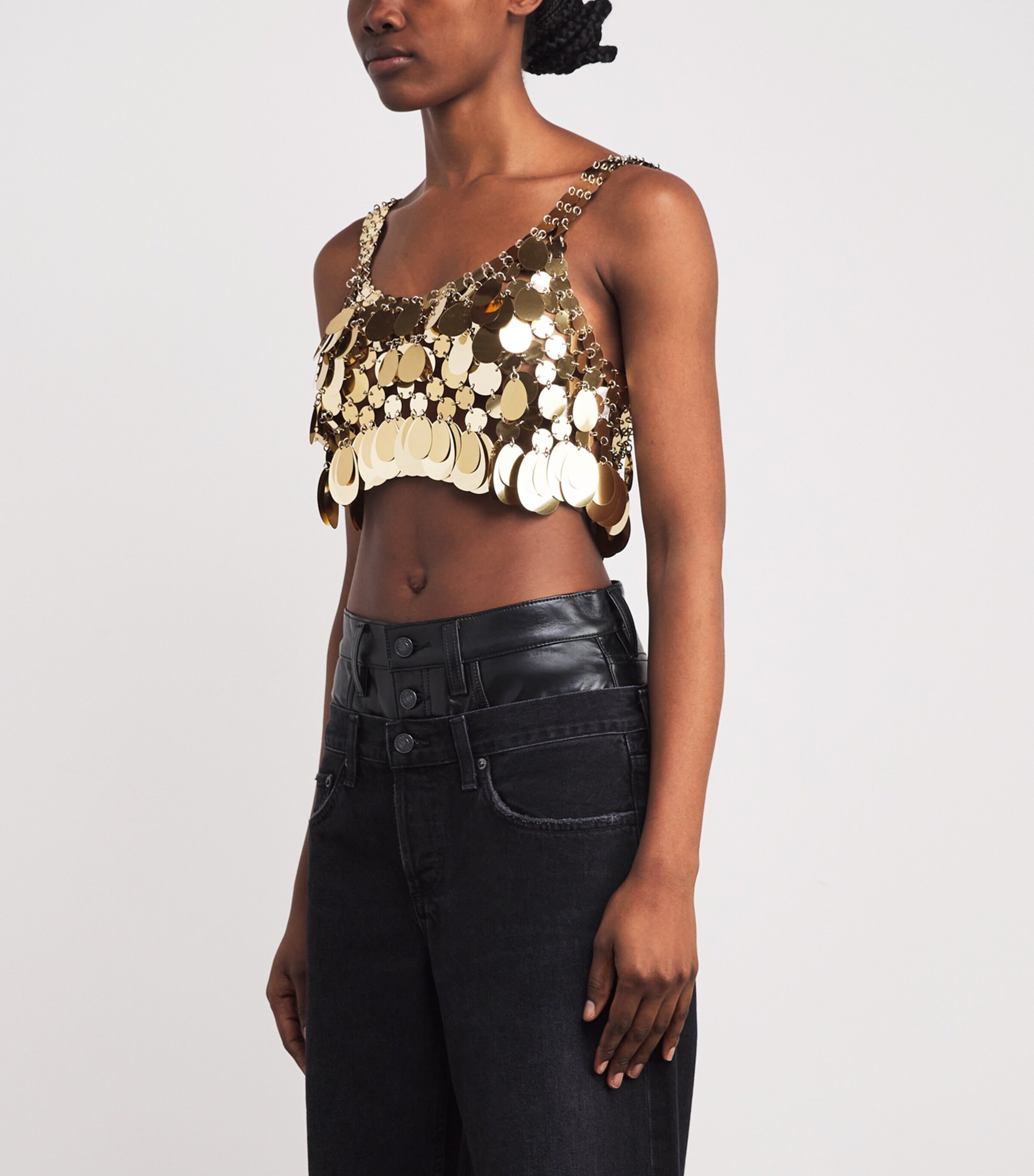 Paco Rabanne Gold Chainmail Crop Top | Harrods AU
