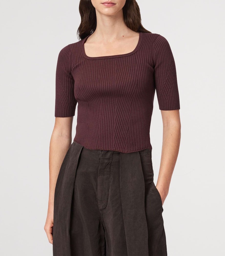 AllSaints Womens Cruz Hally Top Burnt Brown Image 3