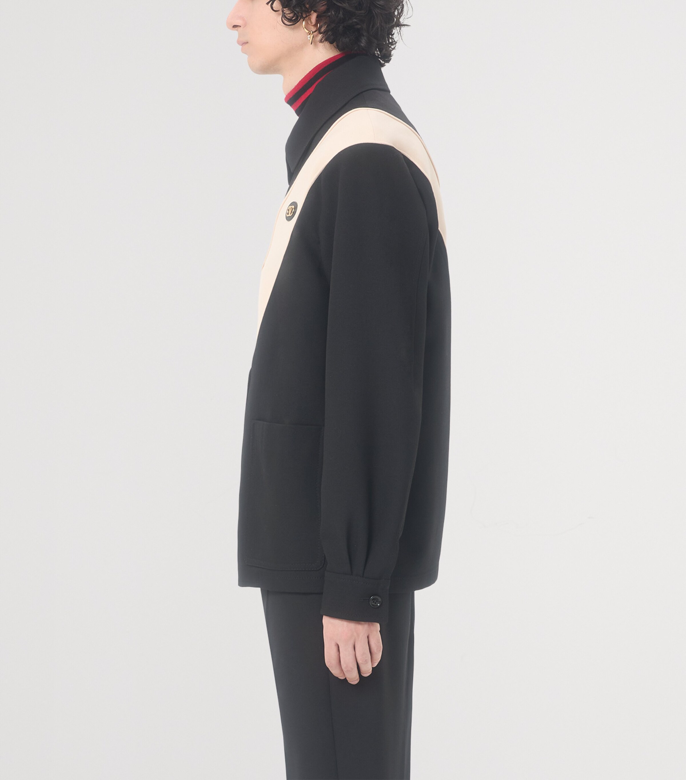 Valentino Garavani Mens Wool-Blend VLogo Jacket Image 3