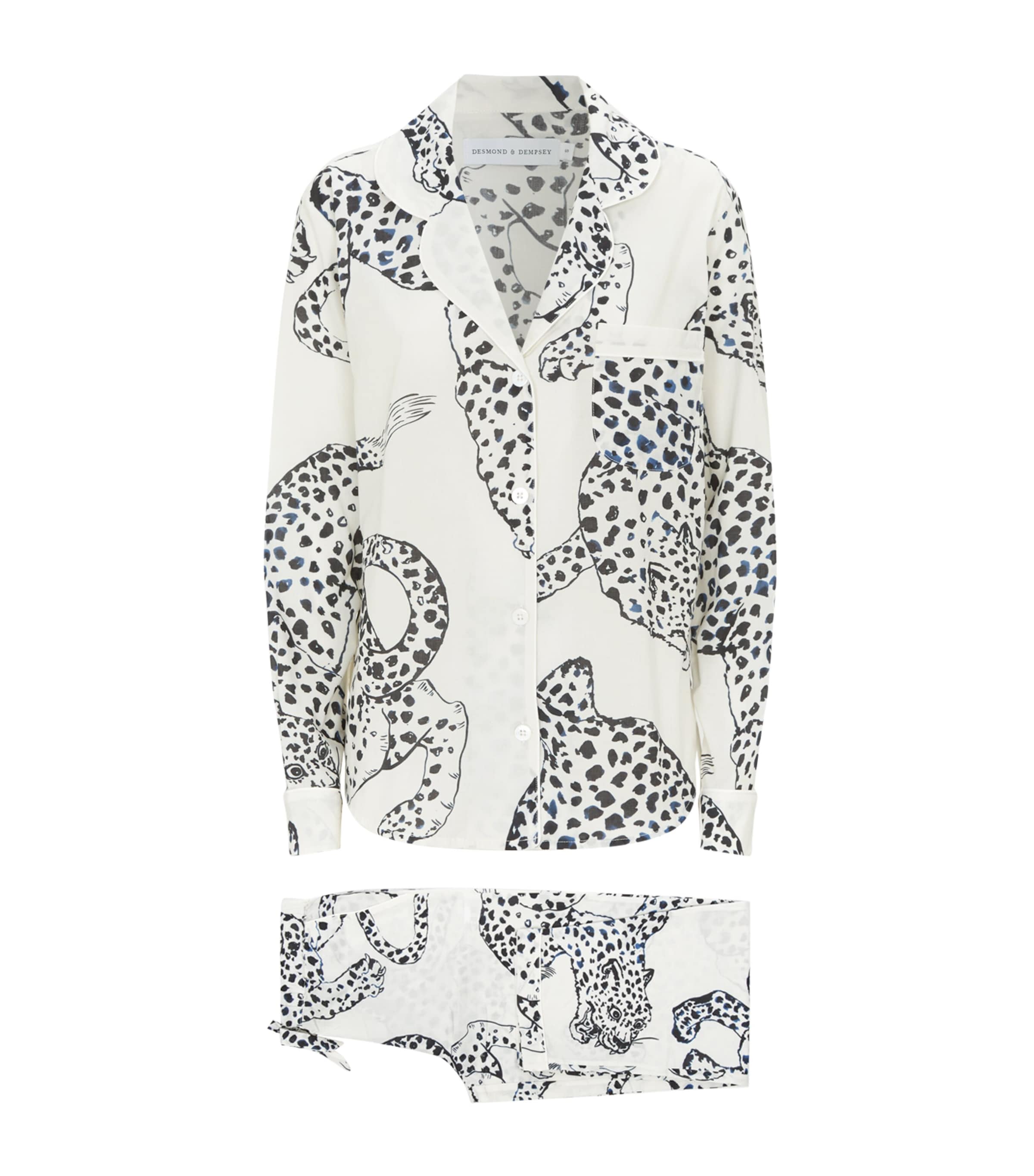 DESMOND & DEMPSEY JAGUAR PRINT LONG PYJAMA SET