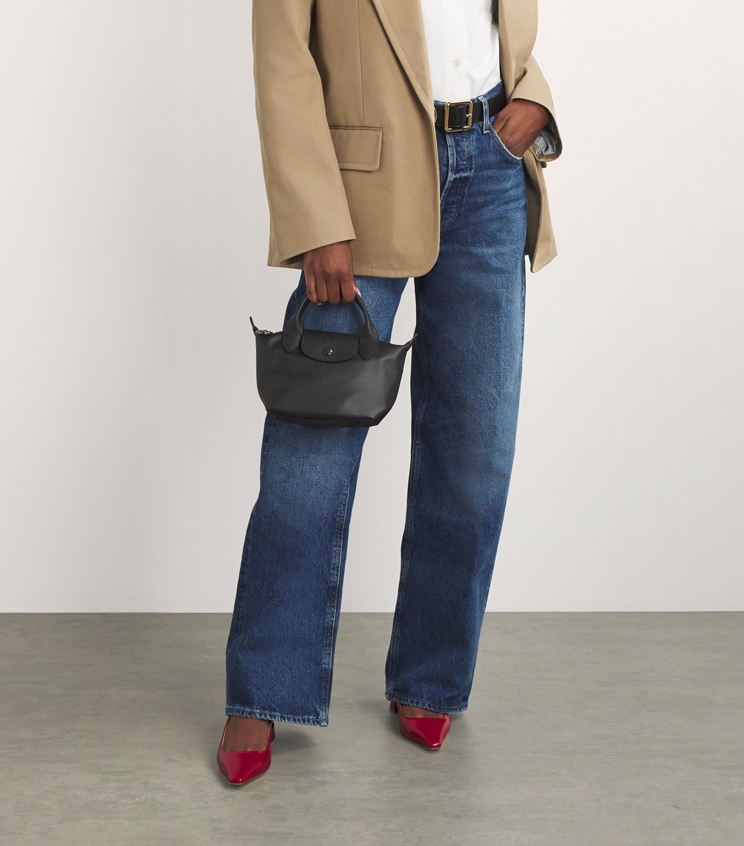 Extra-Small Leather Le Pliage Xtra Handbag 001 BLACK Image 6