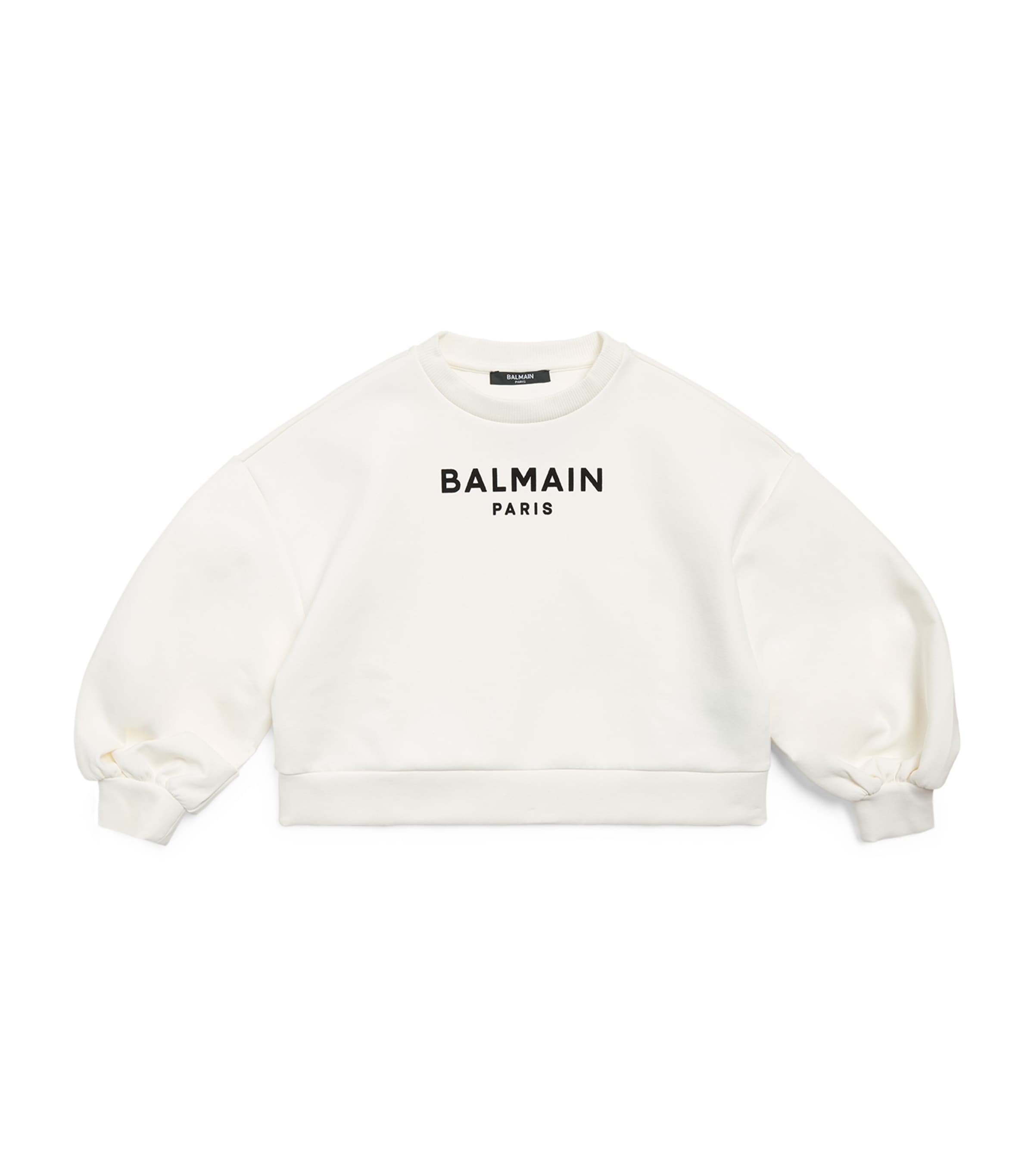 Balmain Kids Jersey Logo Sweatshirt (6-14 Years) Ivory/black Image 1