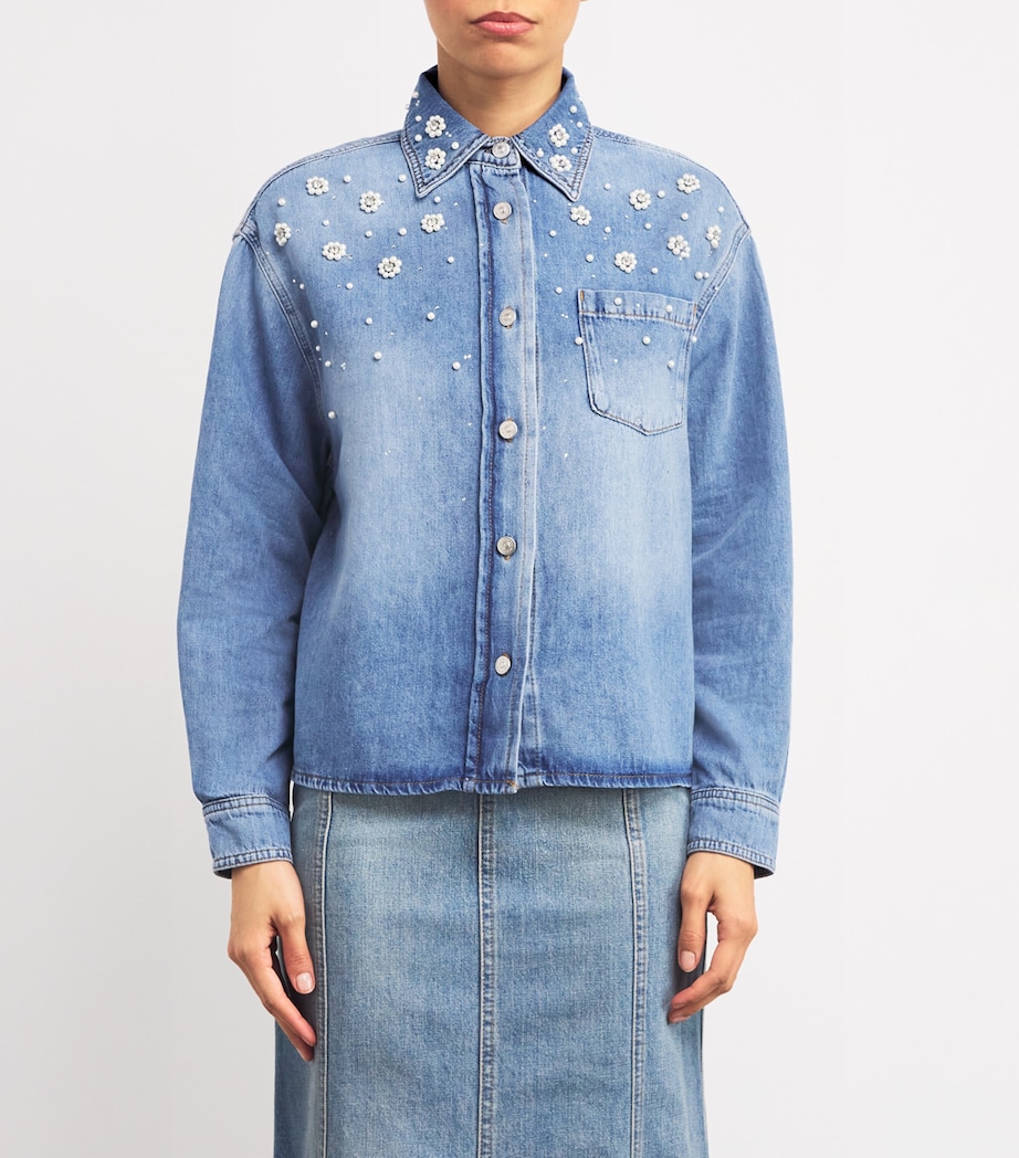 Beaded Denim Shirt BLUE Image 3
