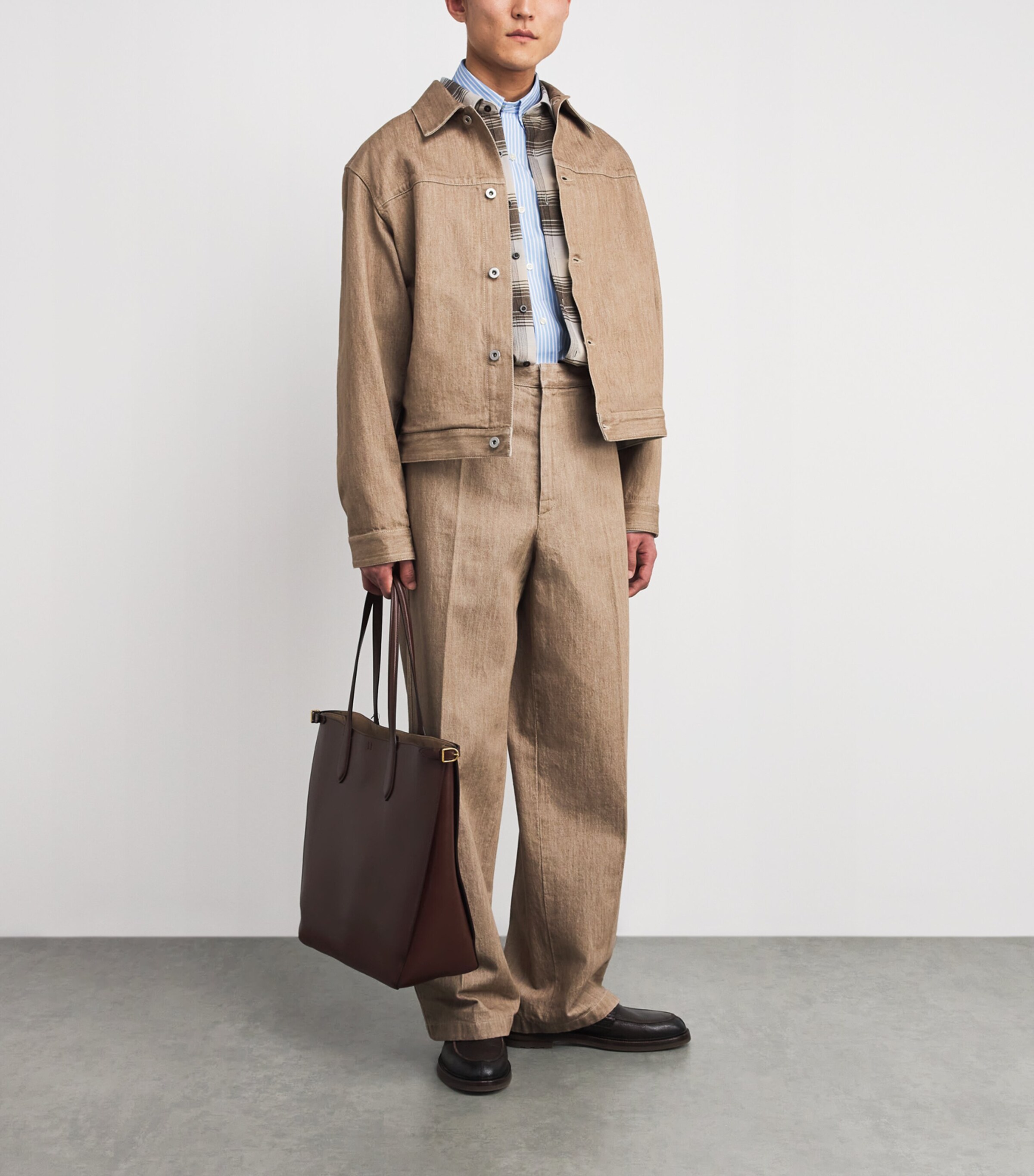 Stretch-Cotton Poplin Stripe Shirt BLUE WHITE Image 2