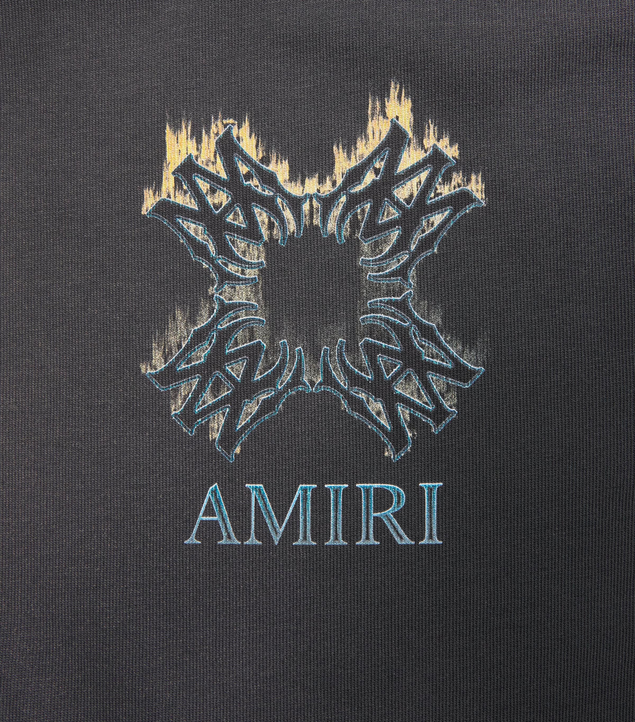 AMIRI Mens Cotton MA Quad Flames Oversized T-Shirt Black Image 6