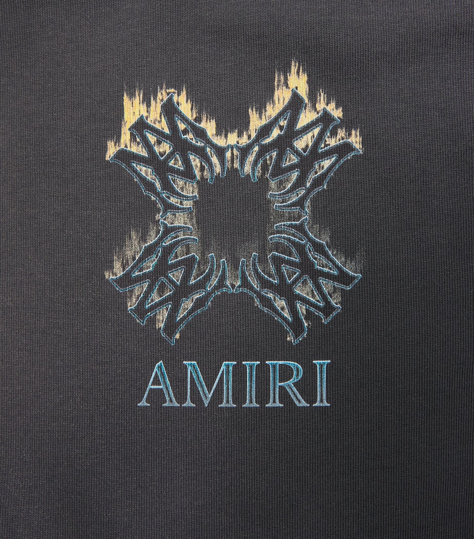 AMIRI Mens Cotton MA Quad Flames Oversized T-Shirt Black Image 6