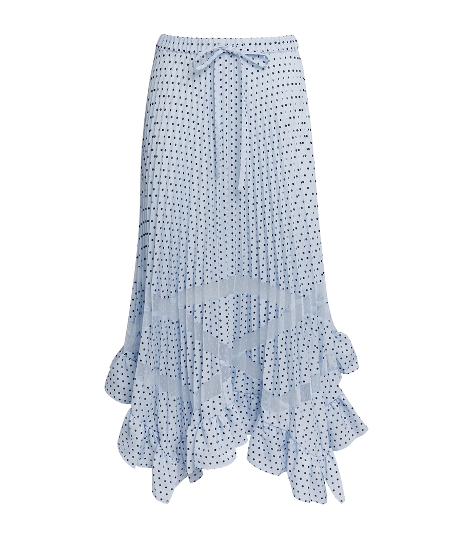 Claudie Pierlot Womens Polka-Dot Pleated Midi Skirt Light Print Image 1