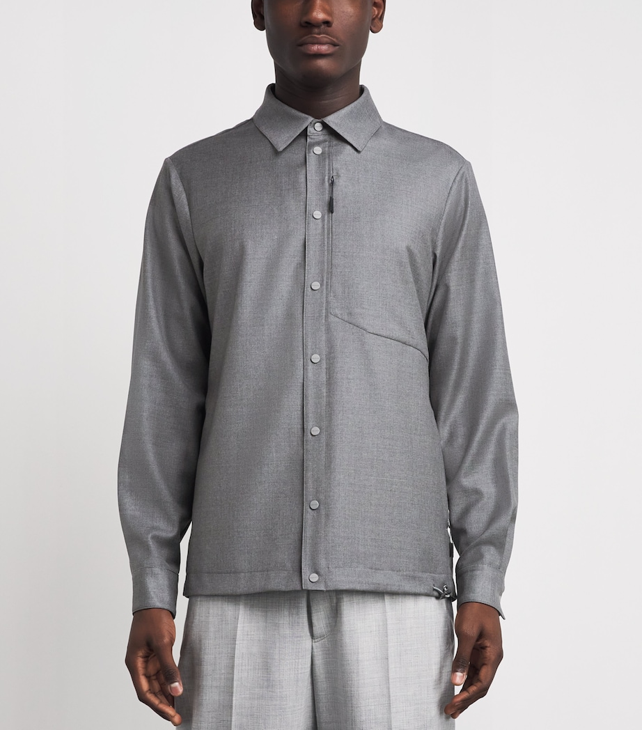 Sease Mens Virgin Wool Shirt Steel Grey Image 4