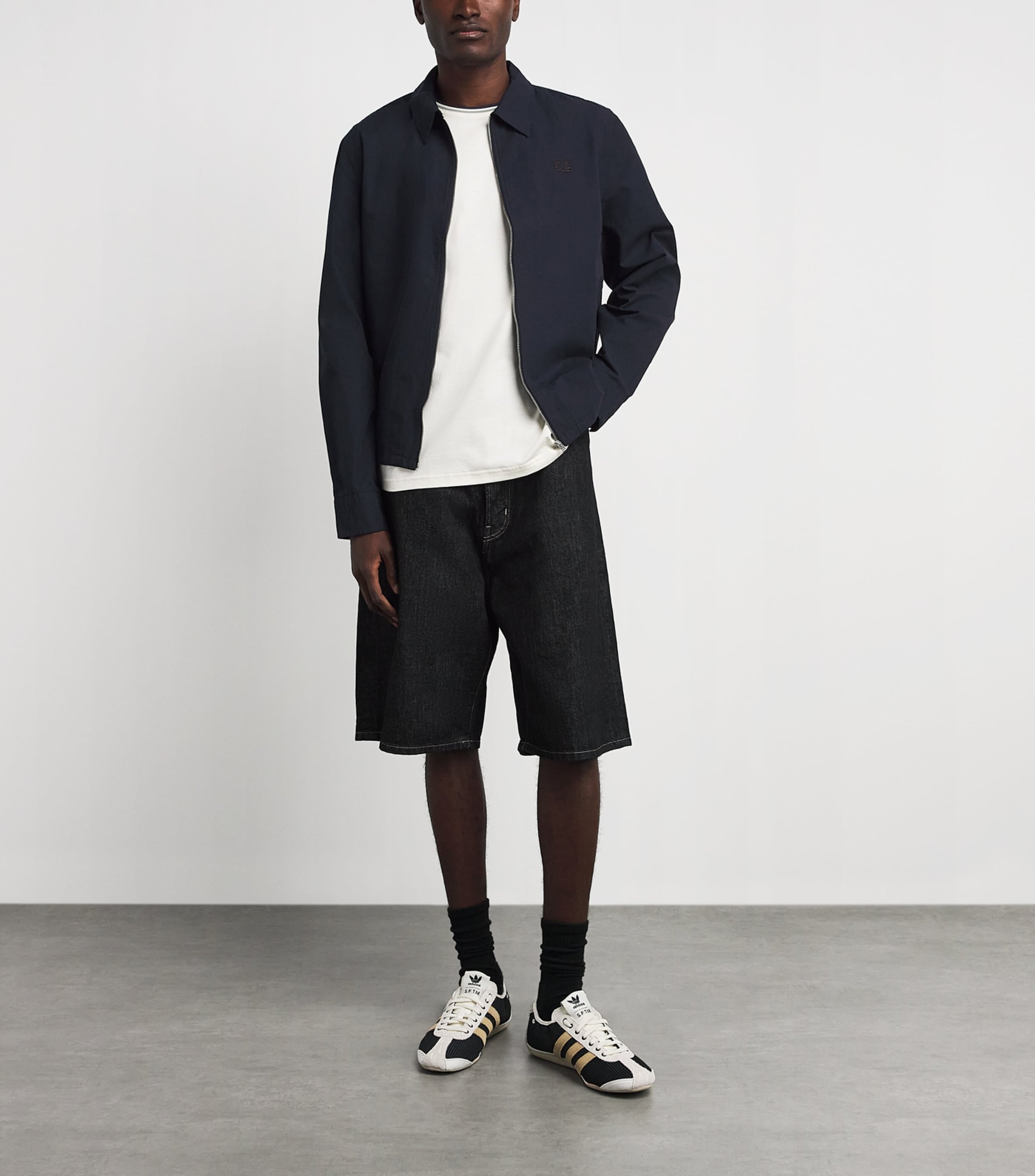 Fred Perry Mens Zip-Up Overshirt Navy Image 2