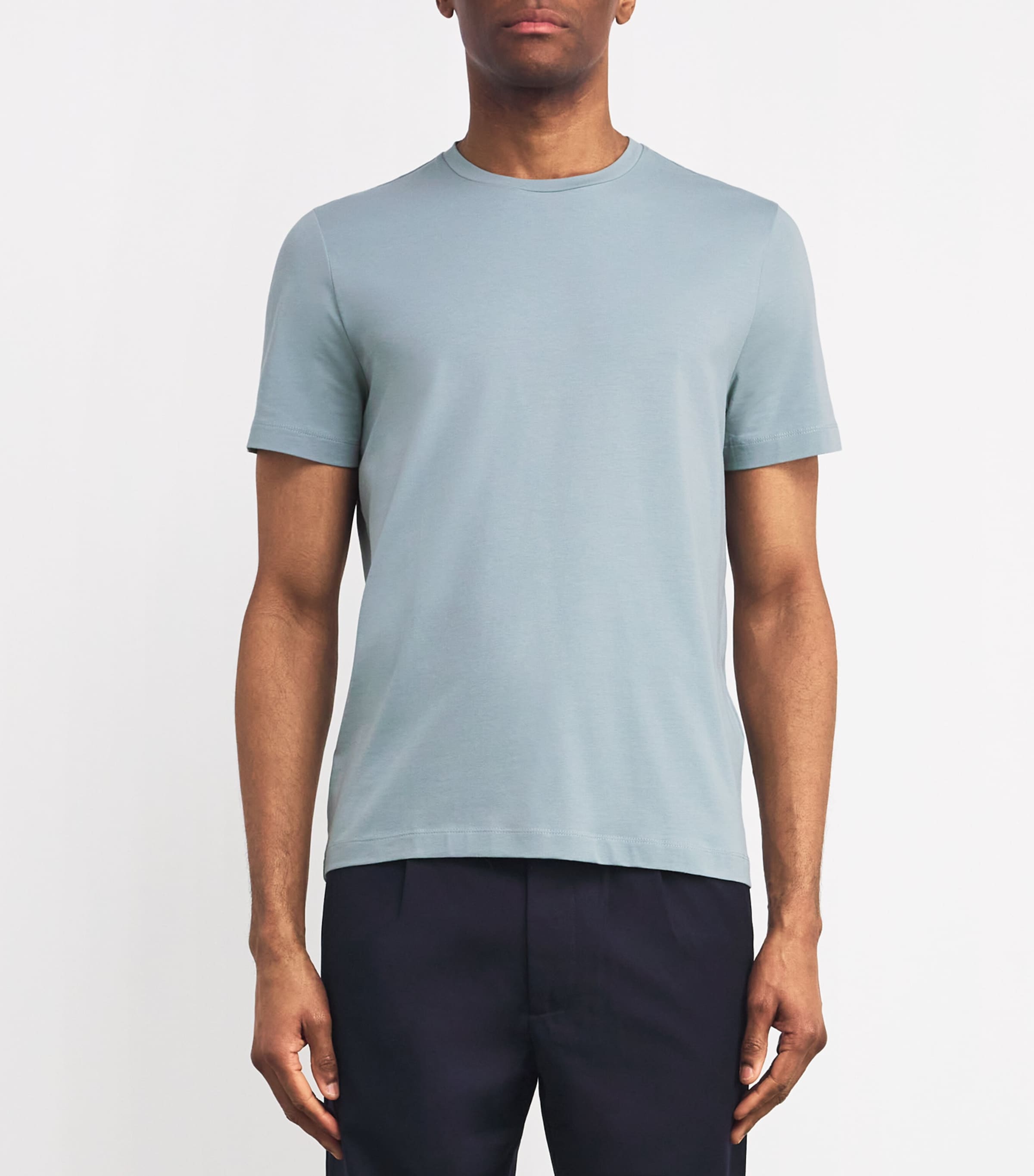 Stretch-Cotton T-Shirt 011 BLU MELANG CHINA Image 3