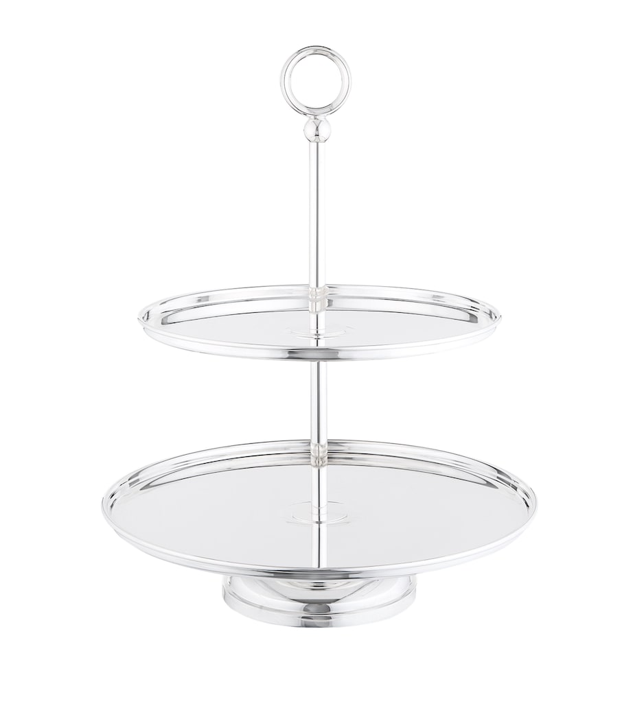 Silver-Plated Georgian 2-Tier Cake Stand SILVER Image 1