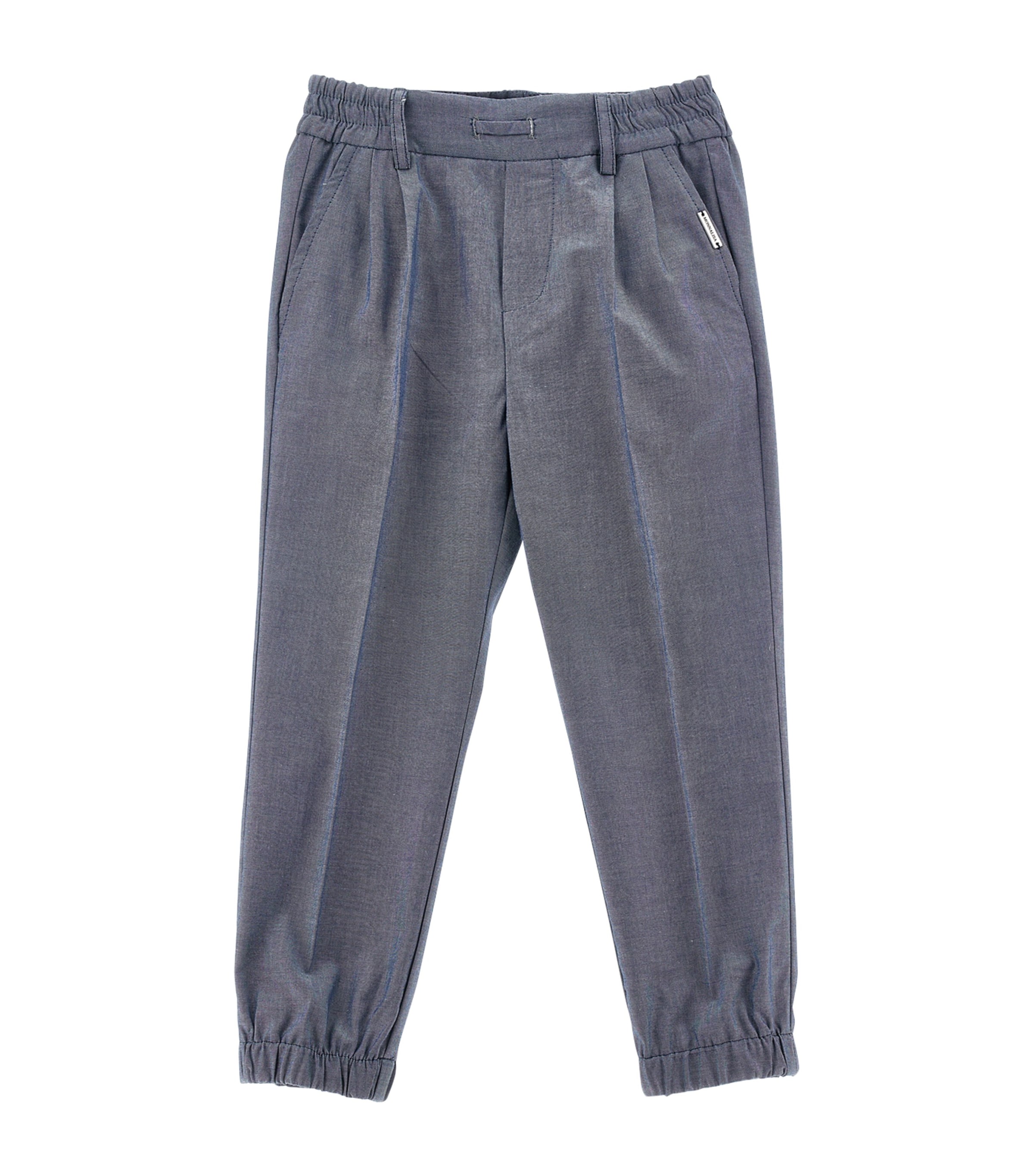 Cotton Pleated Trousers (2-14 Years) BLU NAVY Image 1