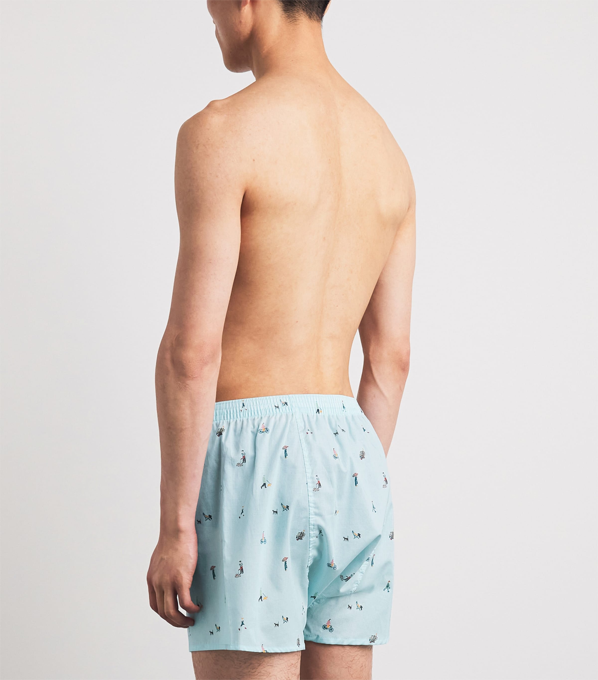 Derek Rose Mens Cotton Printed Ledbury Boxer Shorts Blu Image 3