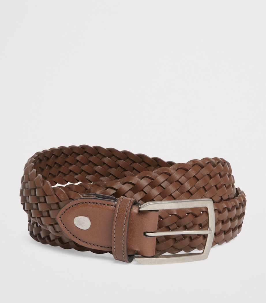 Leather Braided Belt 973WHISKEY Image 2