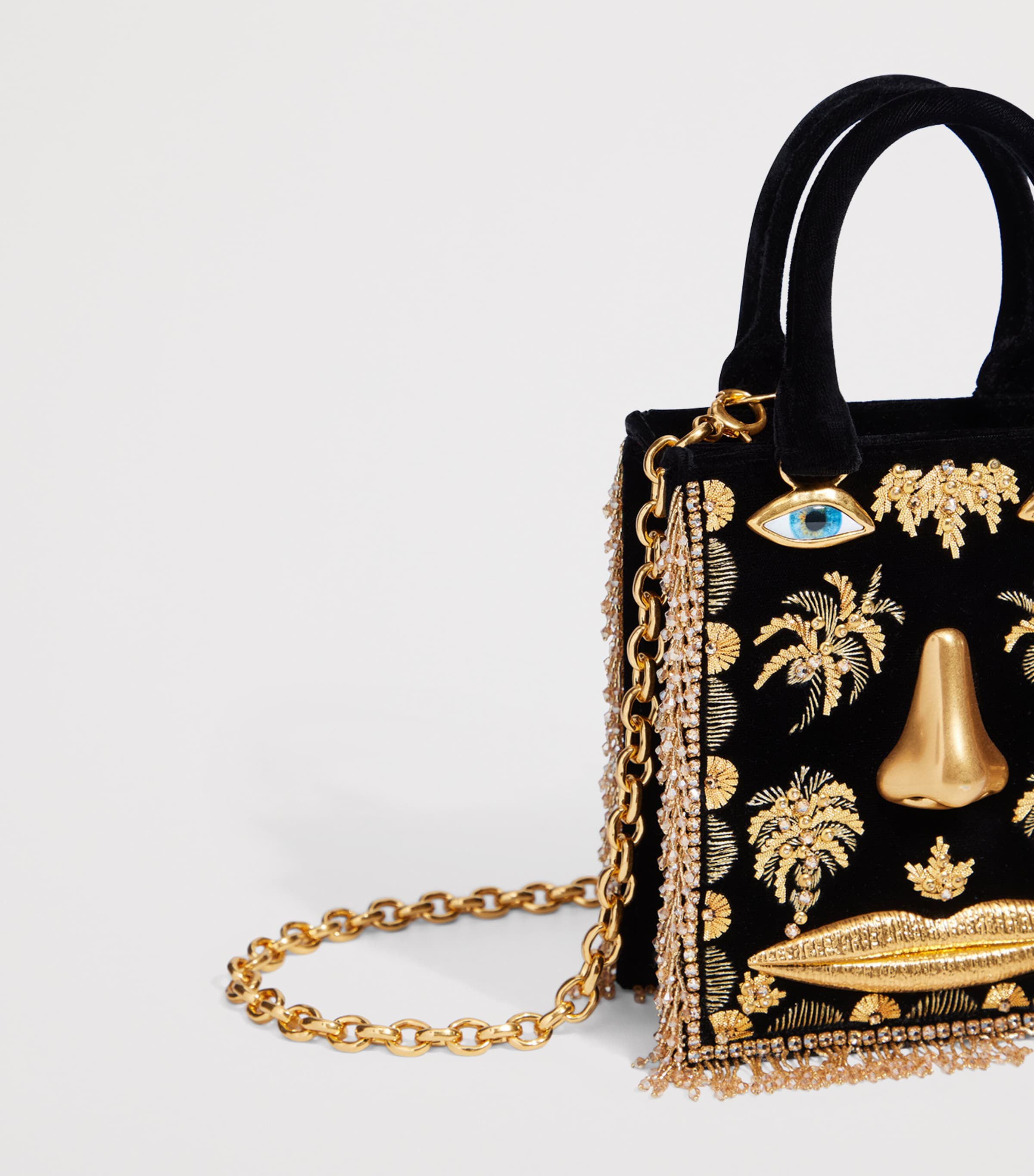 Mini Velvet Face Top-Handle Bag 999 BLACK Image 6