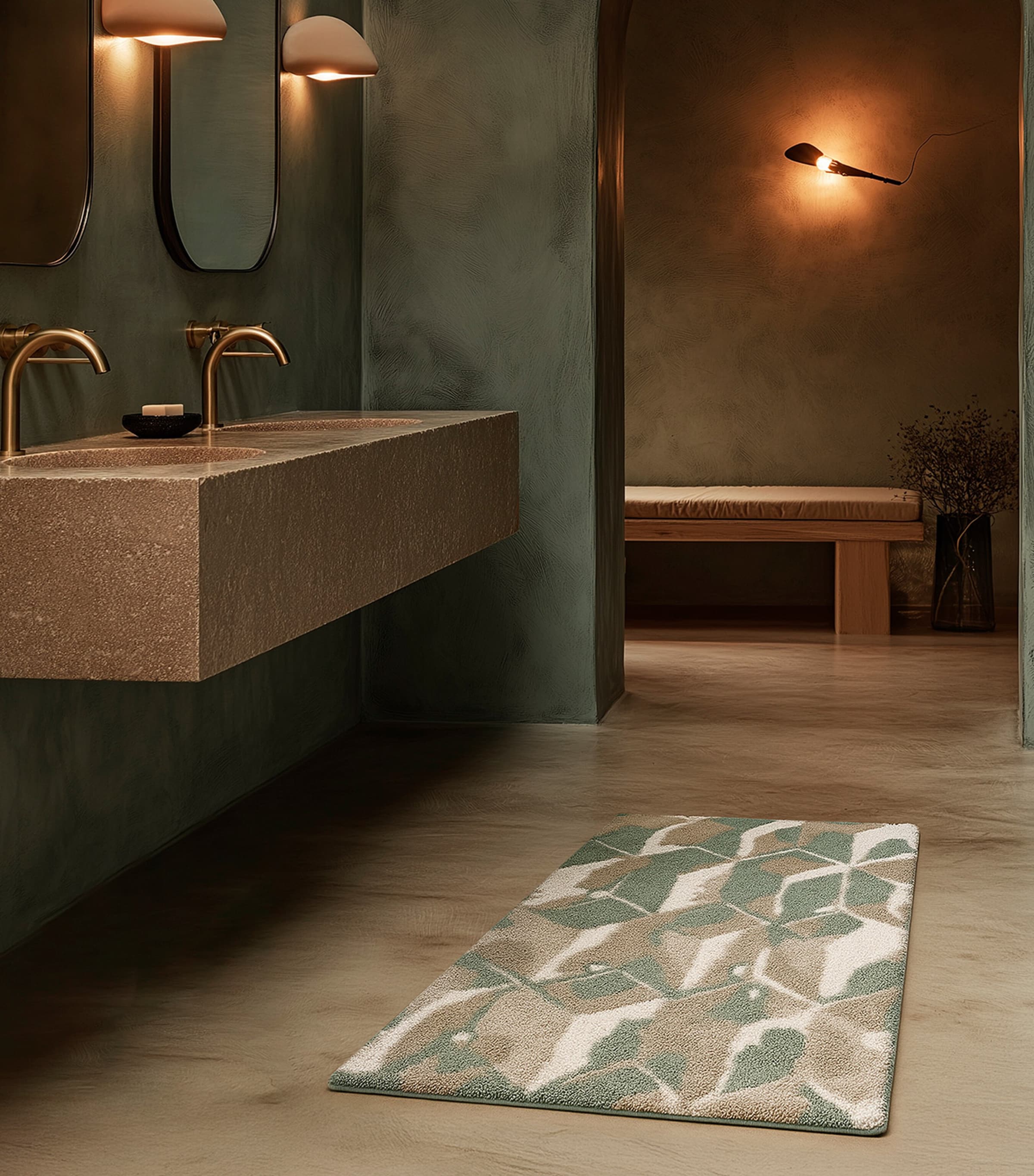 Egyptian Cotton Ice Bath Mat (60cm x 100cm) MULTICOLOR Image 2