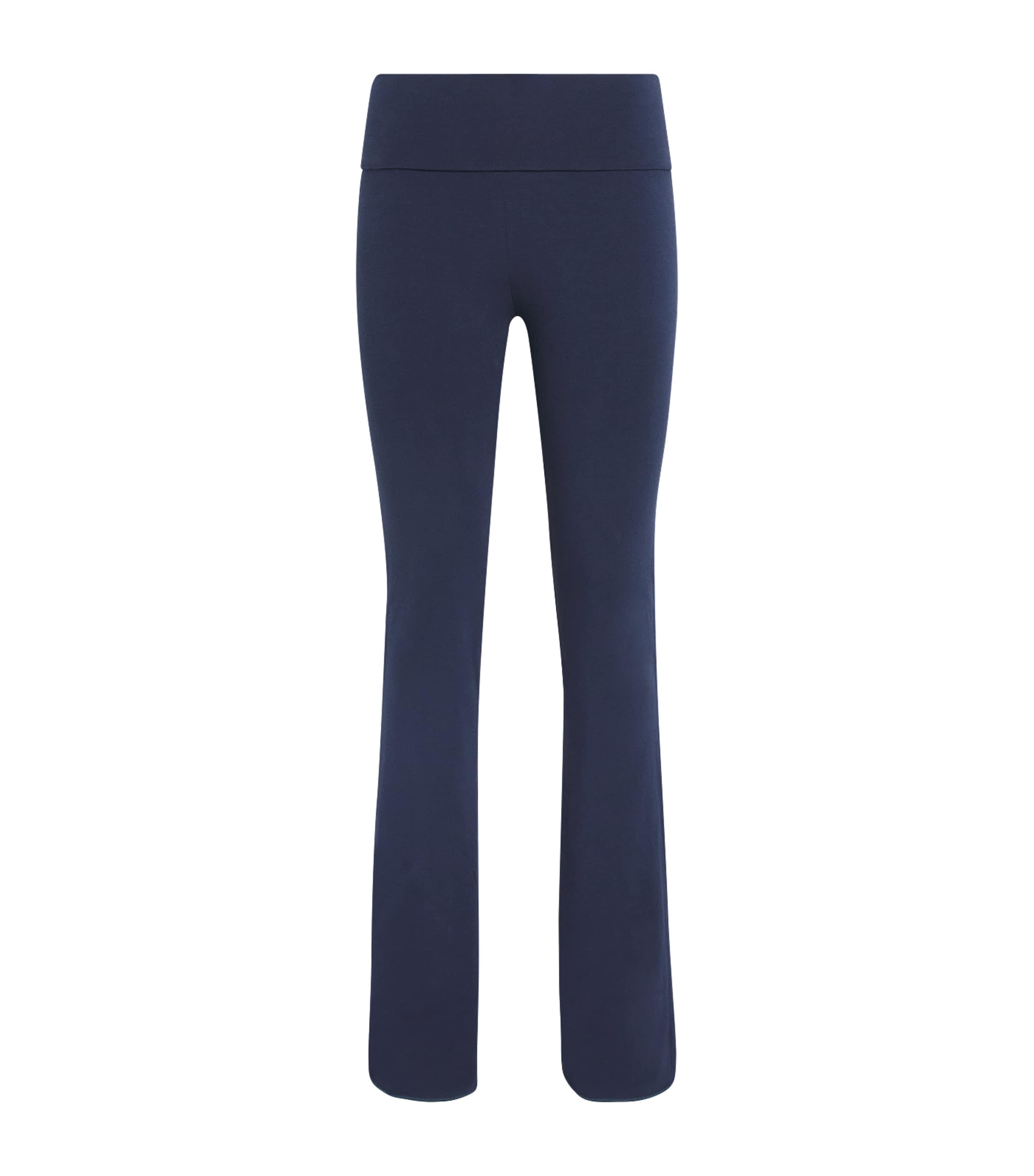Skims Womens Cotton Jersey Foldover Trousers Navy Image 1