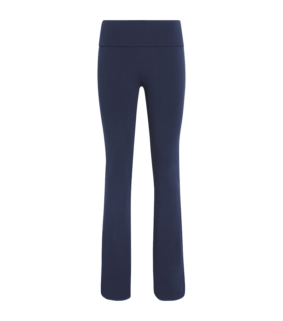 Skims Womens Cotton Jersey Foldover Trousers Navy Image 1