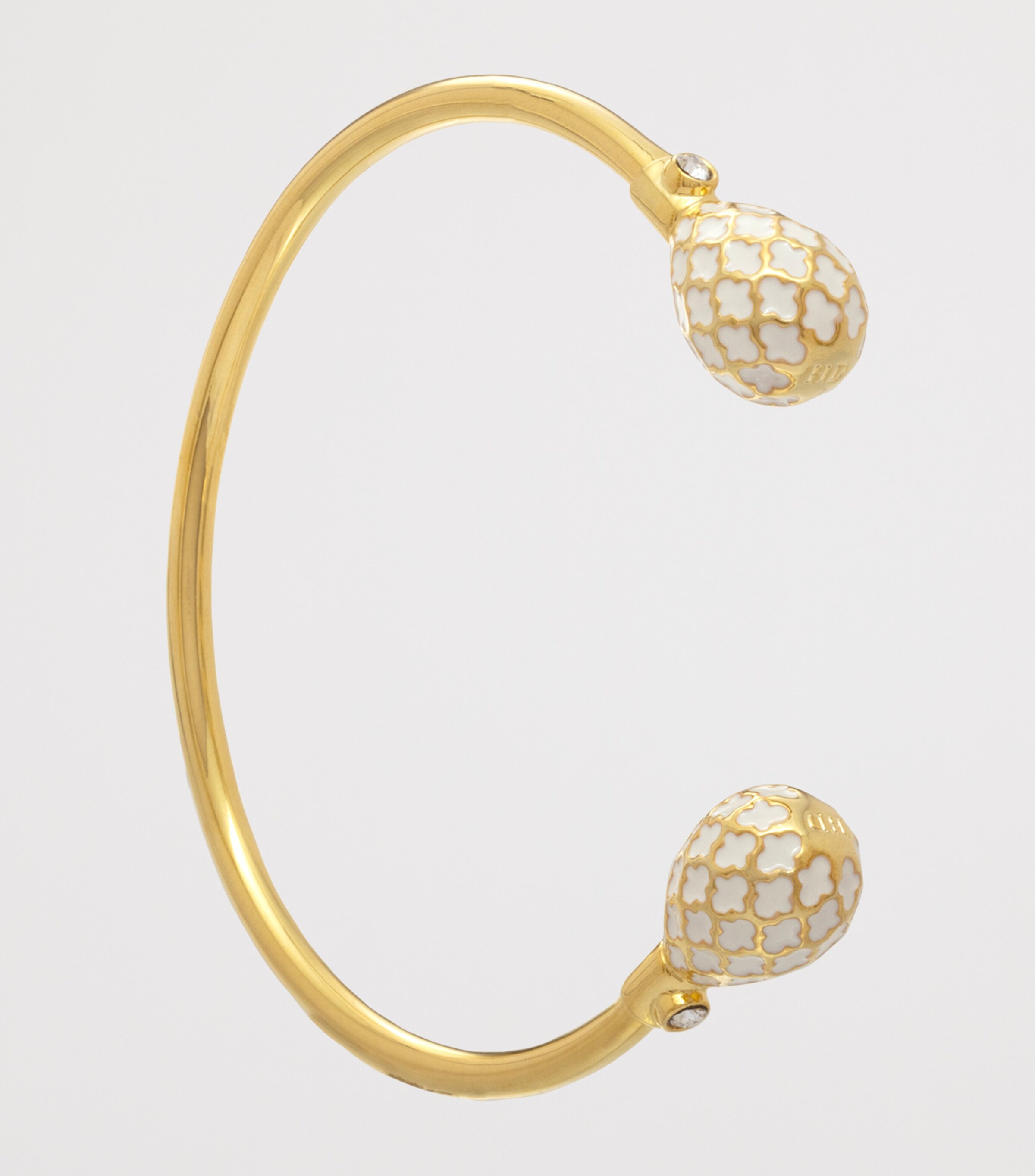 Halcyon Days Gold-Plated Agama Torque Bracelet Cream/gold Image 2