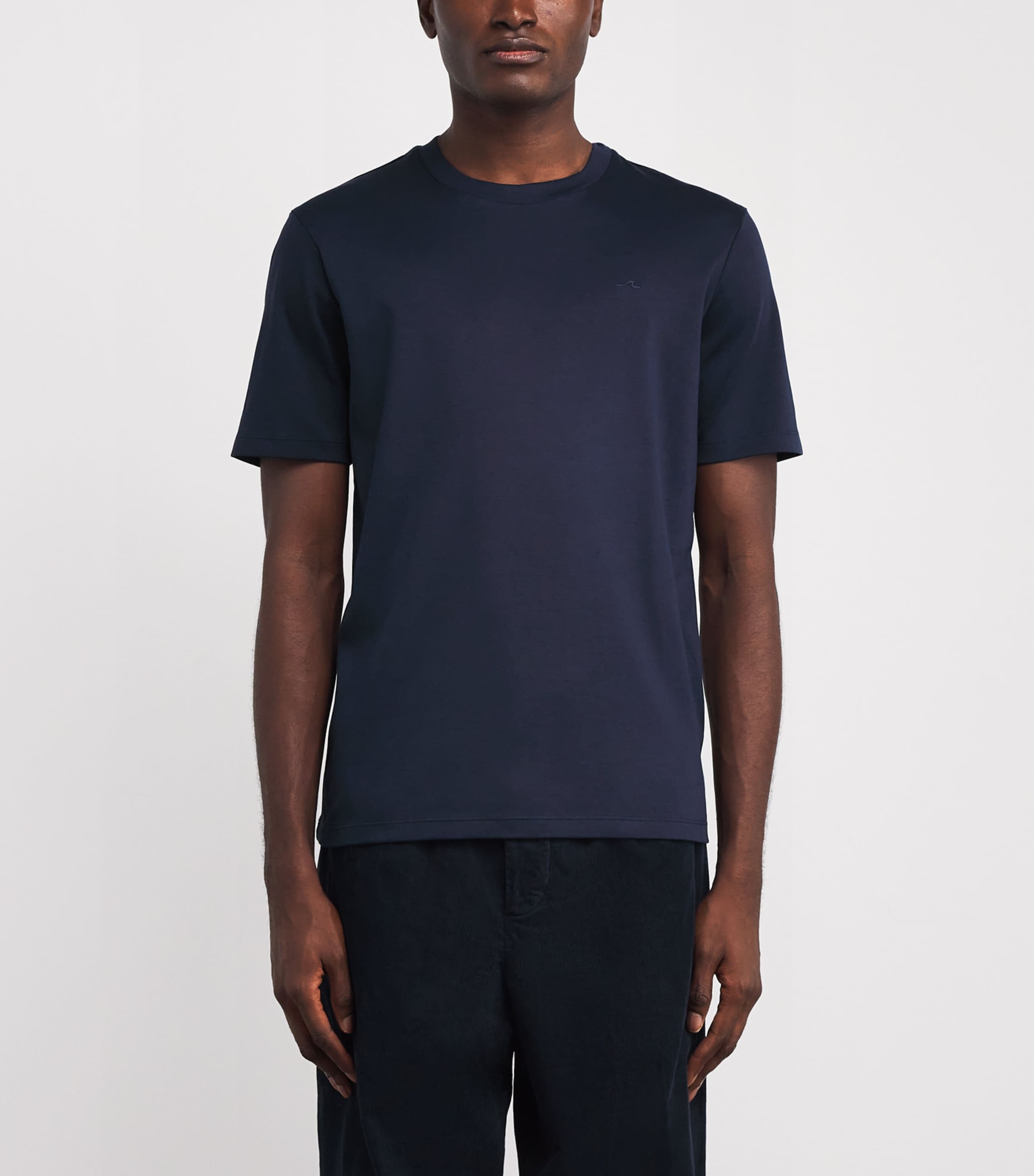 Supima Cotton Embroidered Fin T-Shirt 013 BLUE Image 3