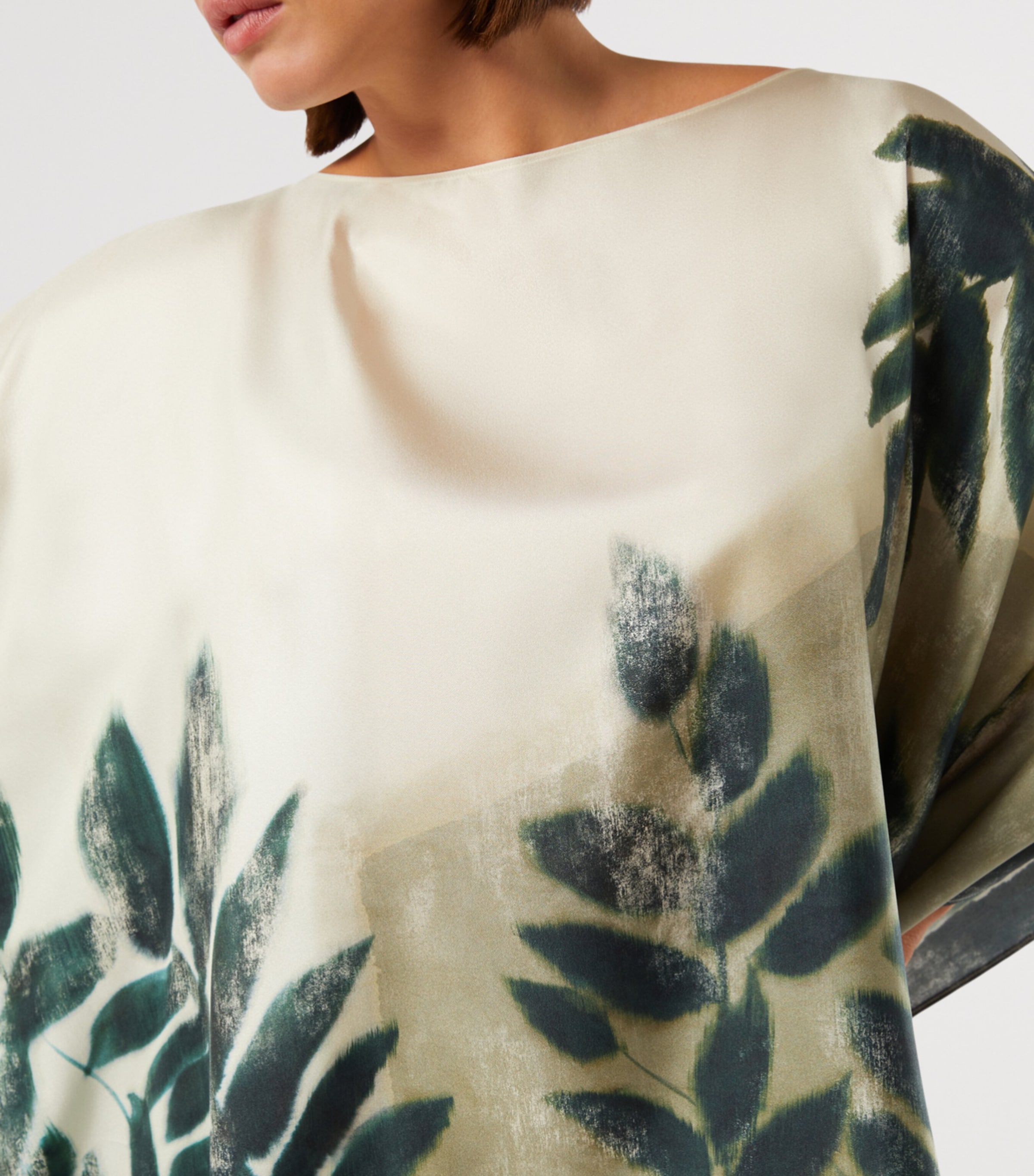 Marina Rinaldi Womens Silk Twill Tunic Top Olive Green Image 5