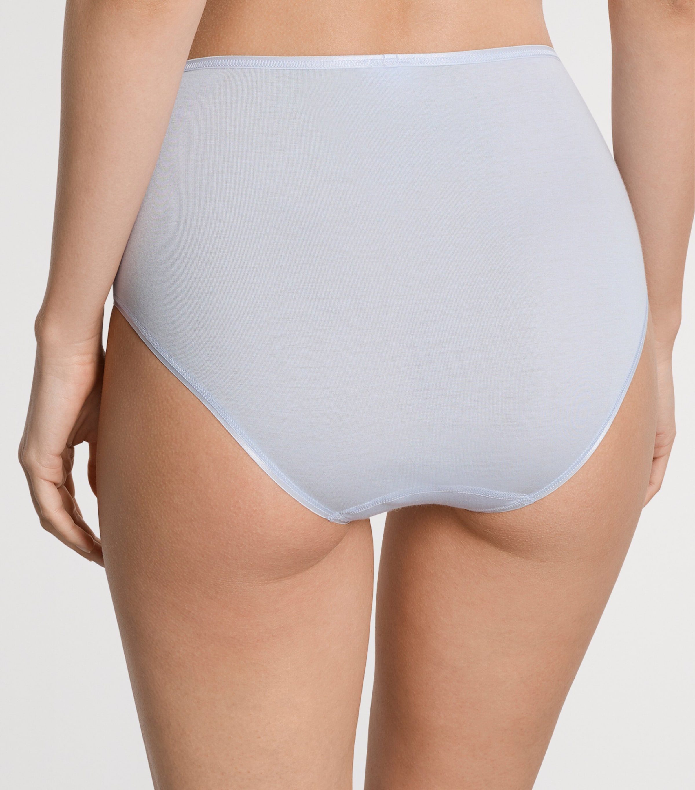 Hanro Womens Cotton Seamless Maxi Briefs Blue Dove Image 3