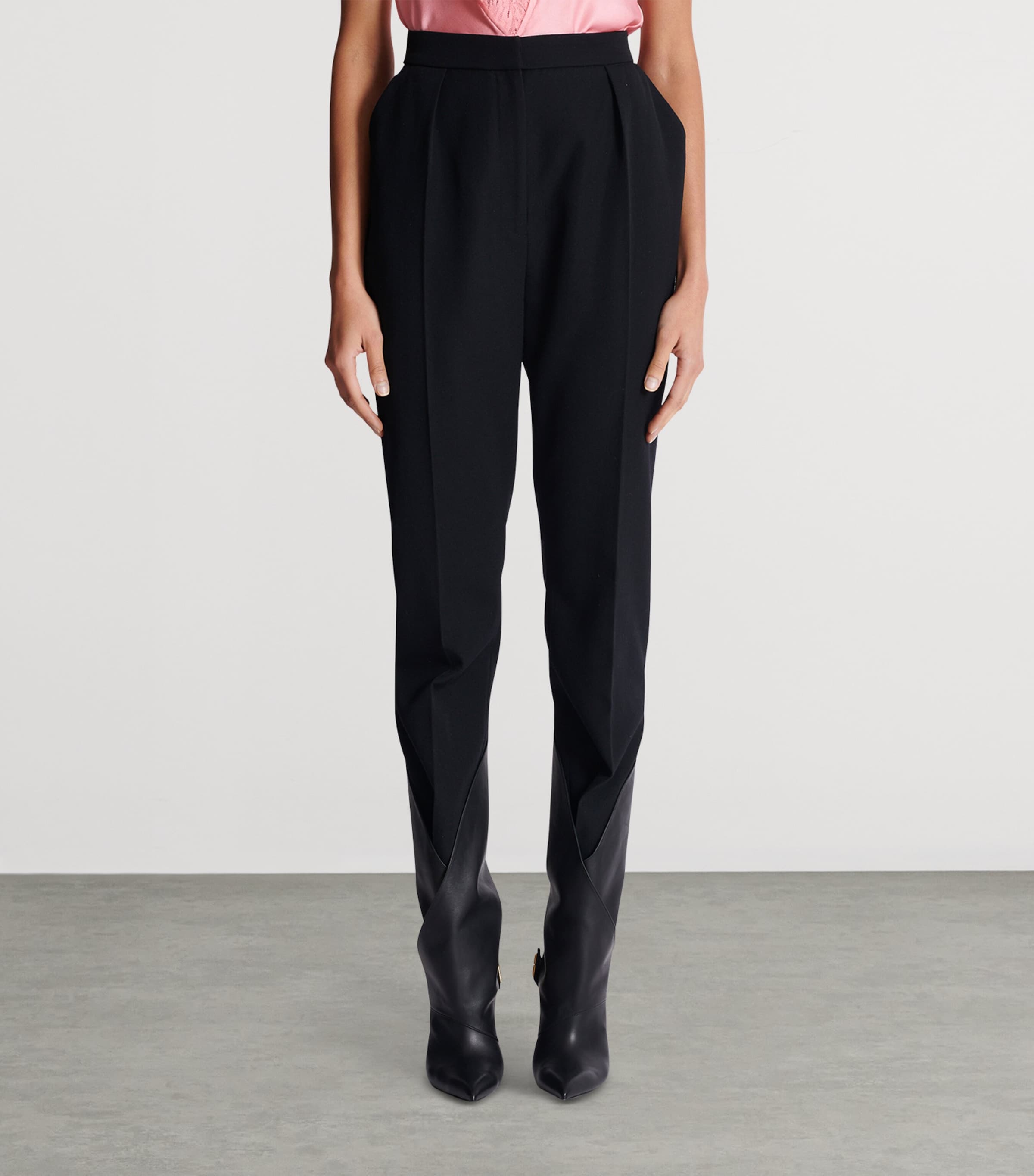 Wool Slim Tailored Trousers 0PA NOIR Image 5