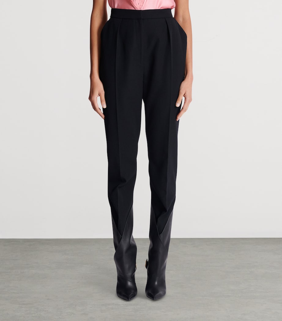 Wool Slim Tailored Trousers 0PA NOIR Image 5