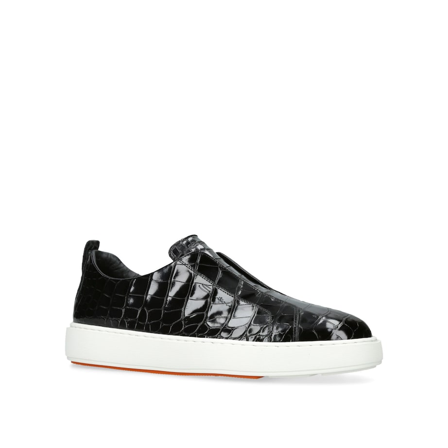 Crocodile Leather Clean Icon 2.0 Sneakers BLACK Image 3