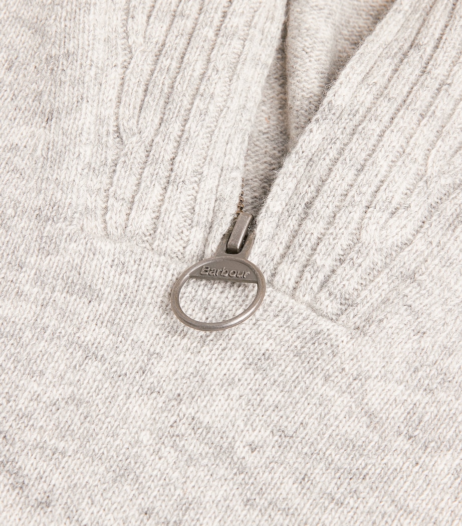 Wool Half-Zip Sweater LT GREY MARL Image 5