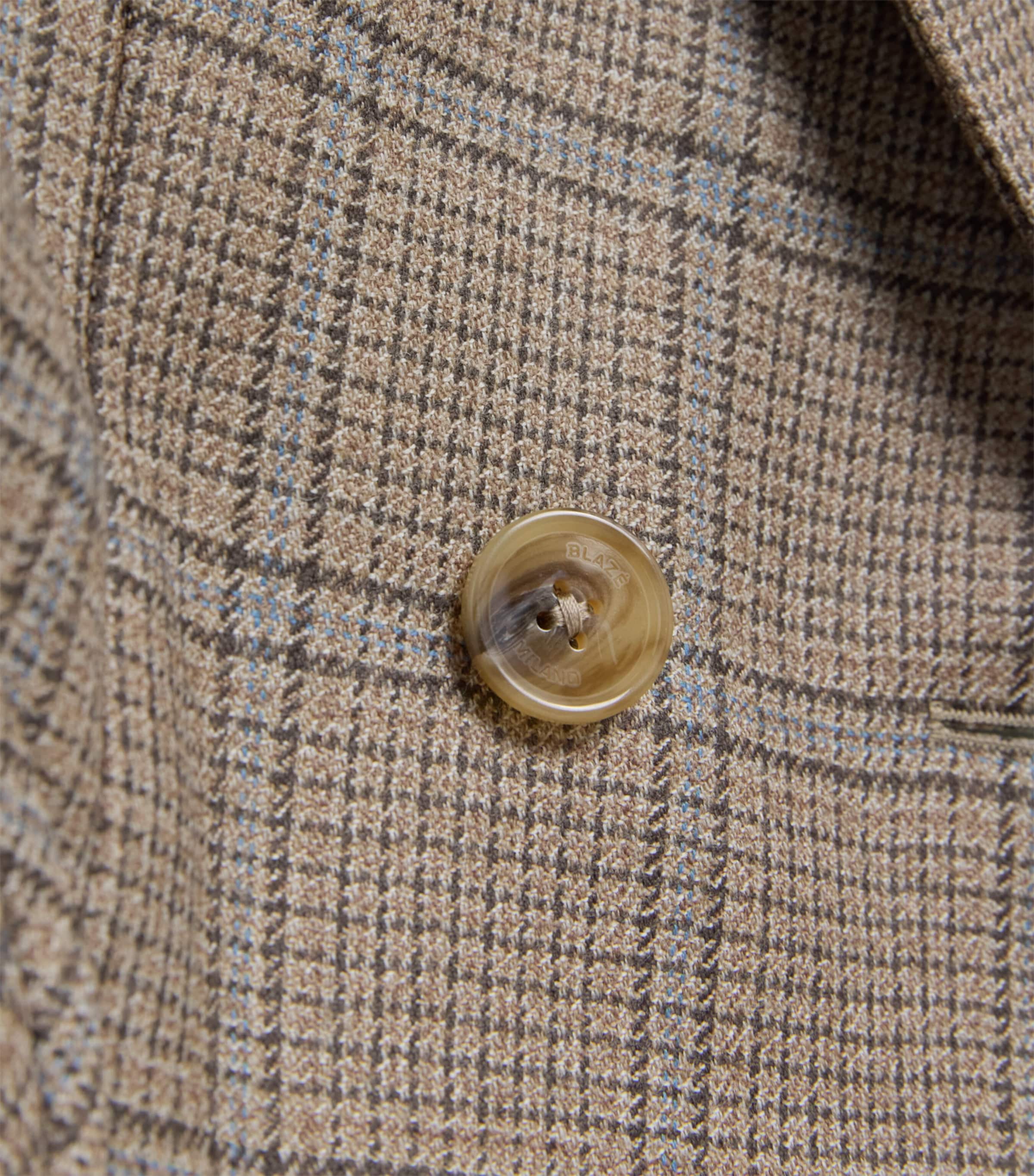 Blazé Milano Womens Virgin Wool Charmer Double-Breasted Blazer Beige Image 6
