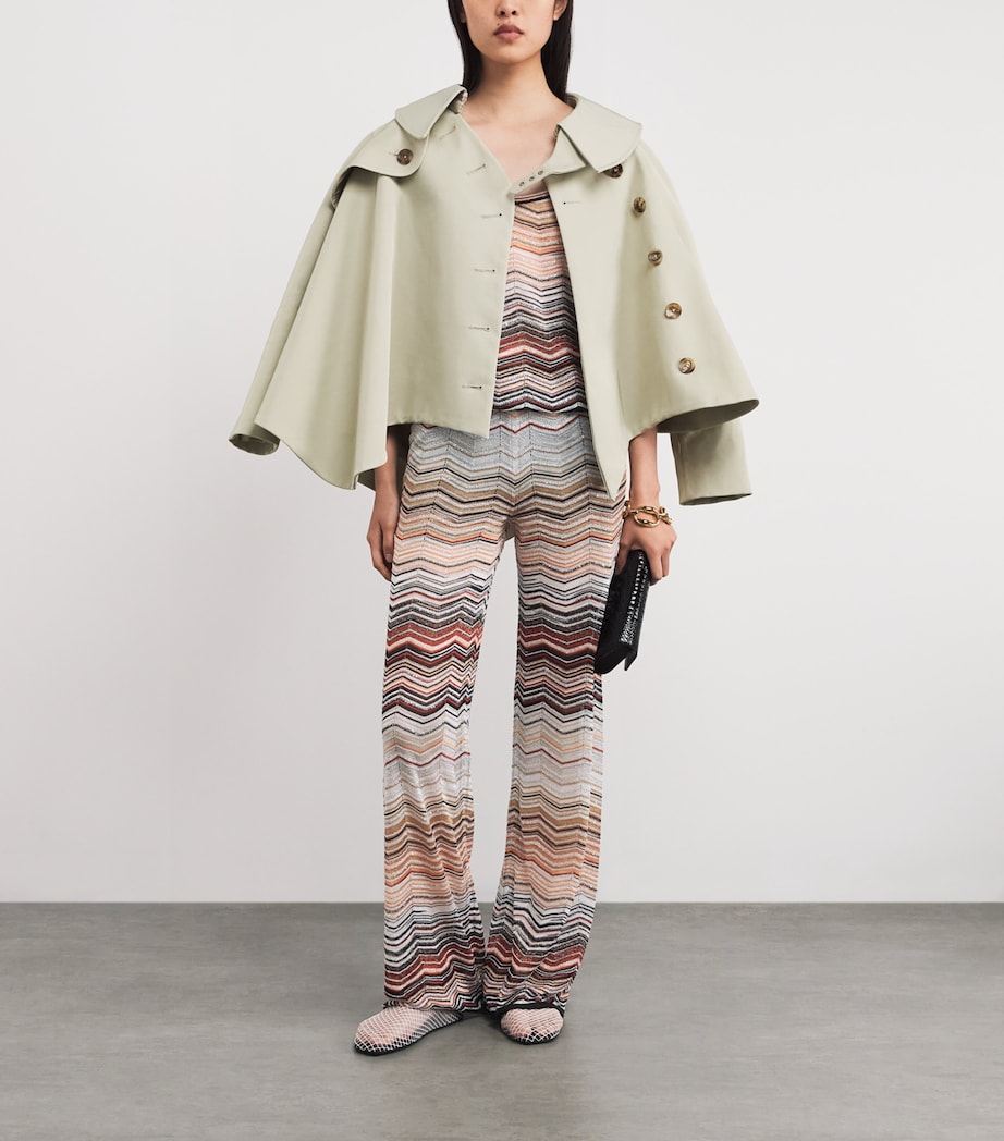 Sequinned Zigzag Wide-Leg Trousers SM9ZV RED/BEIGE TONE Image 2