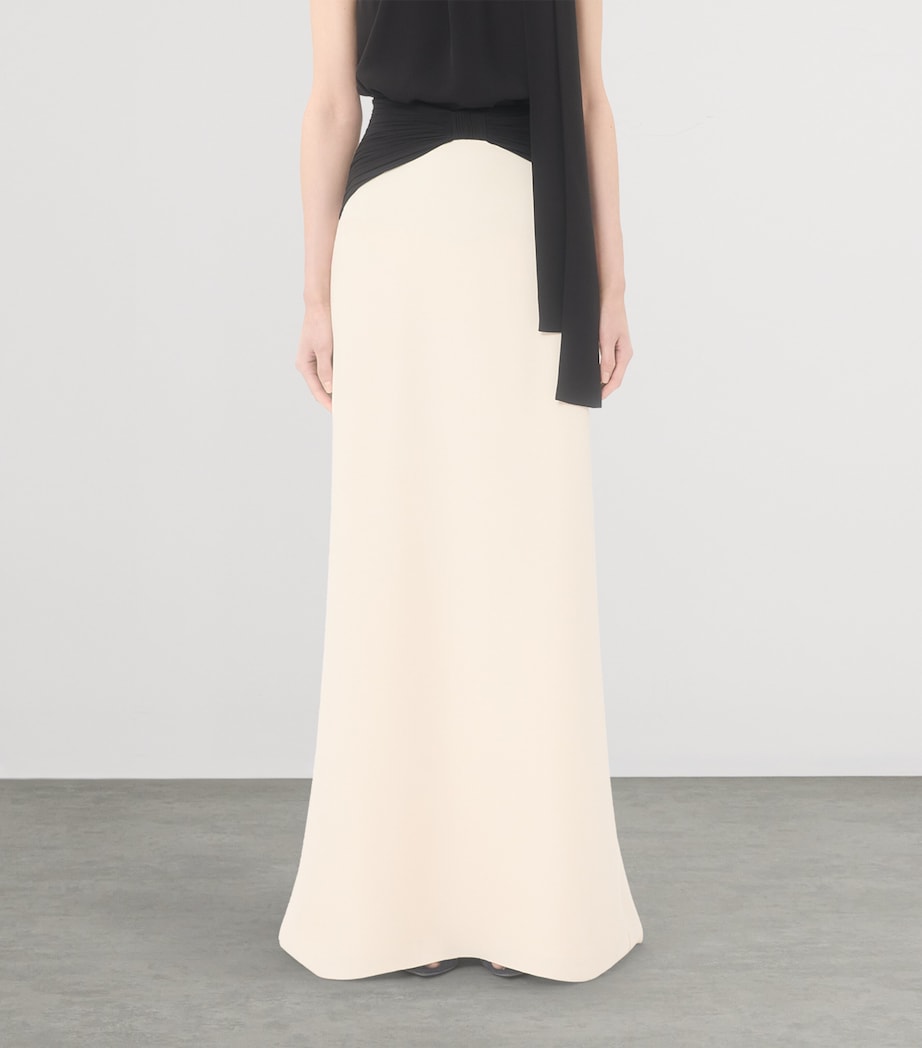 Valentino Womens Silk Gathered-Waist Maxi Skirt Image 4