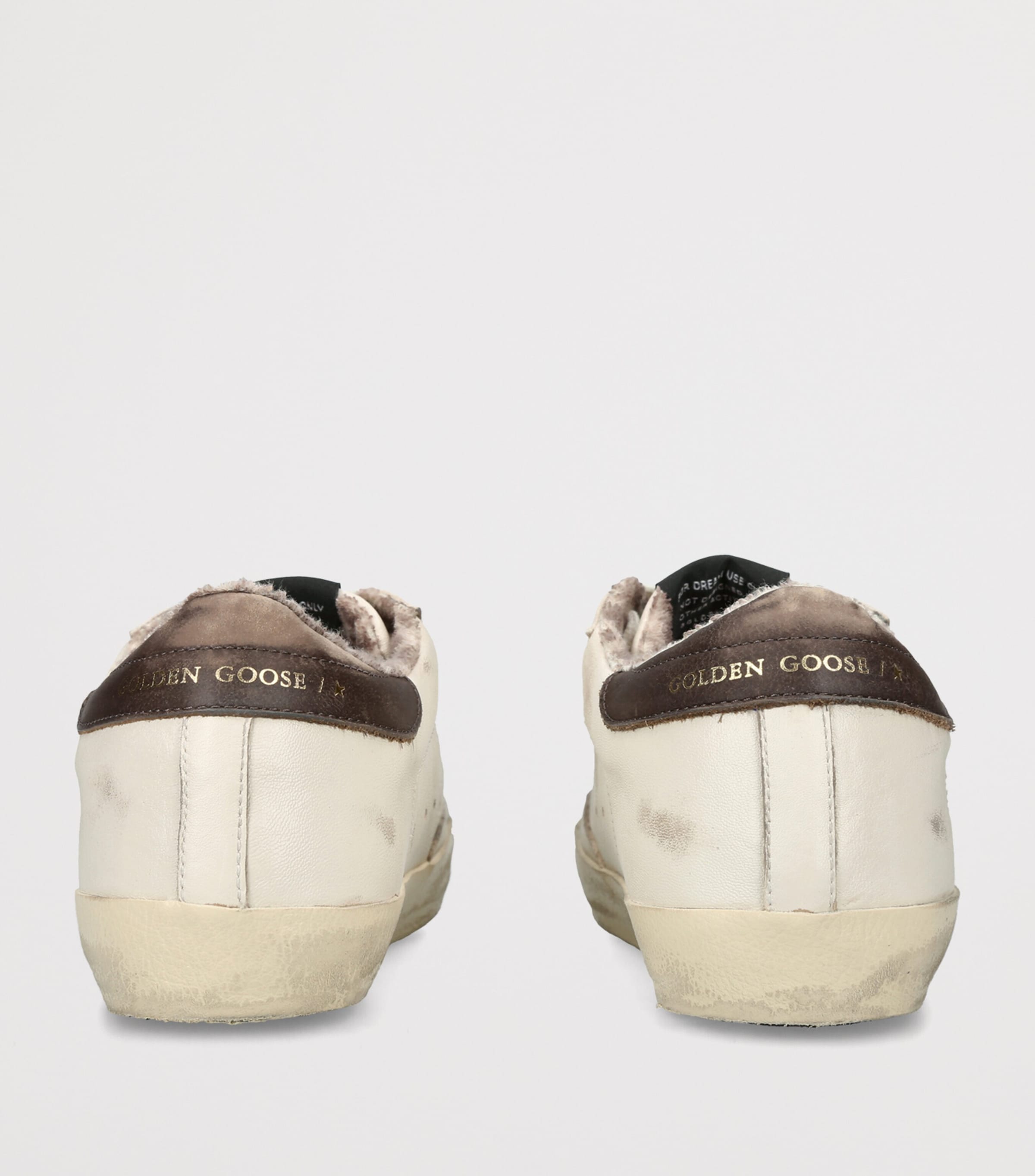 Golden Goose Womens Leather Super-Star Sneakers Cream Comb Image 4