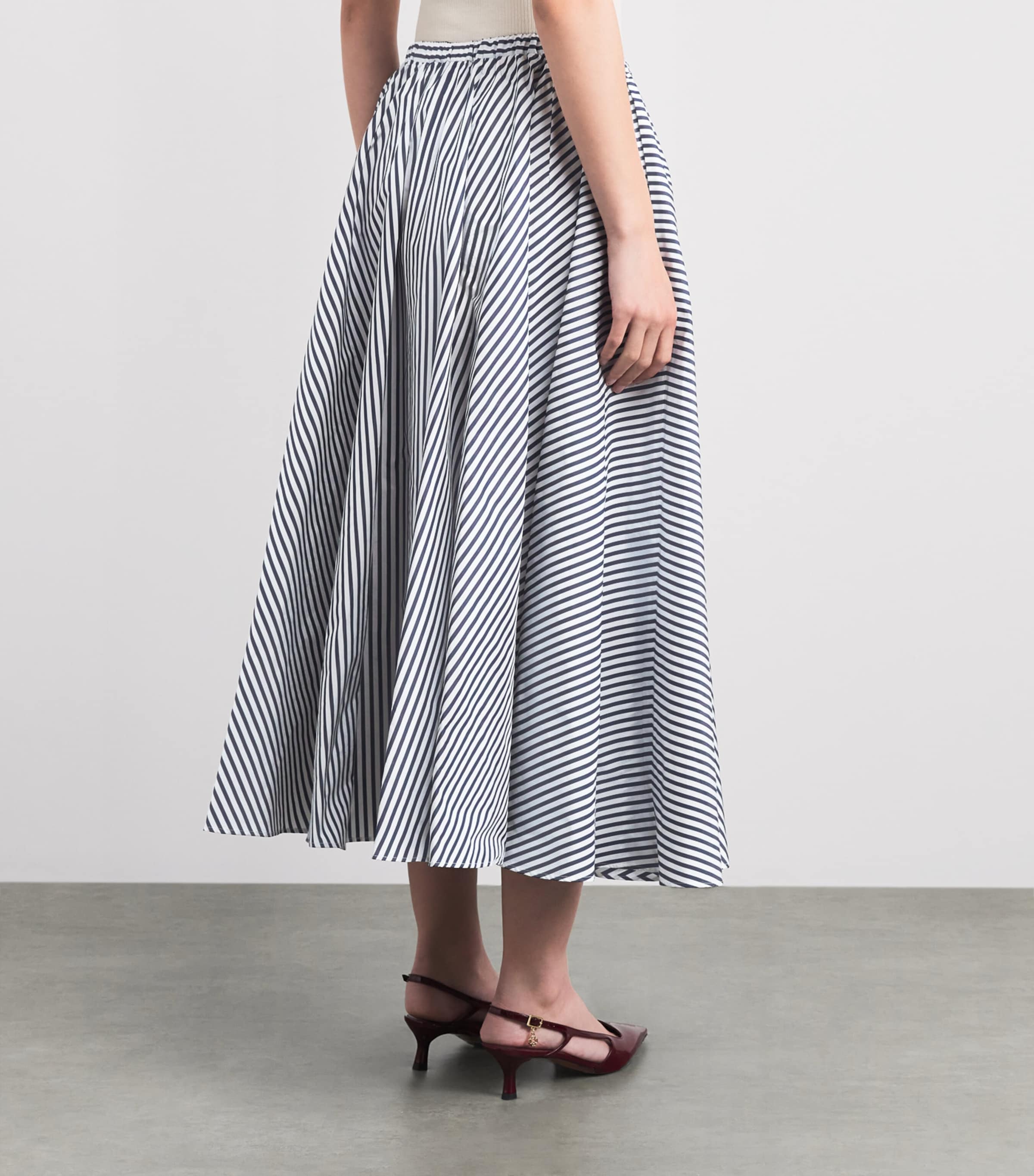 Patou Womens Stripe Midi Skirt Offshore Stripe Image 5