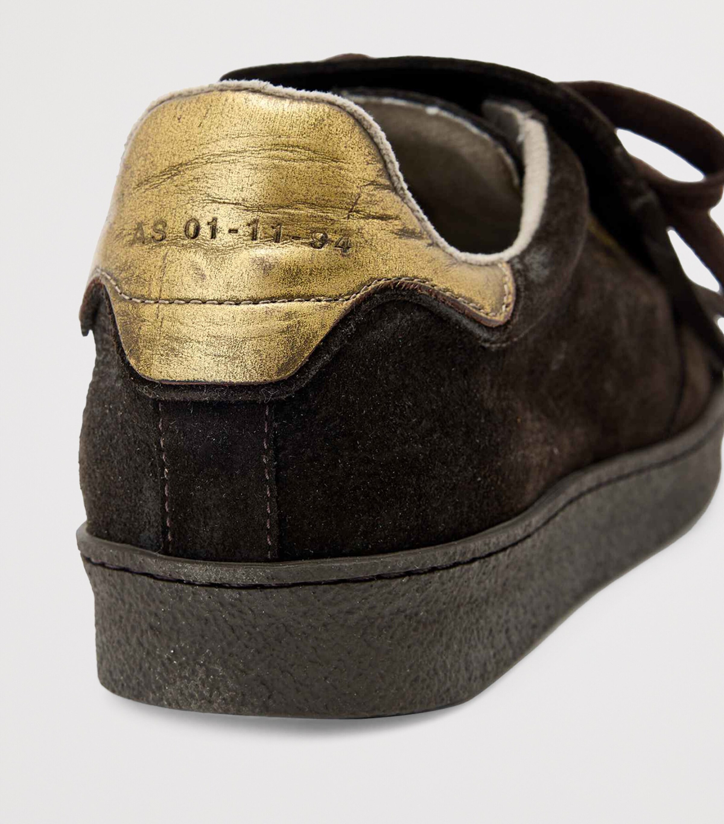 AllSaints Leather Fringe Thelma Sneakers Bitter Brown Image 6