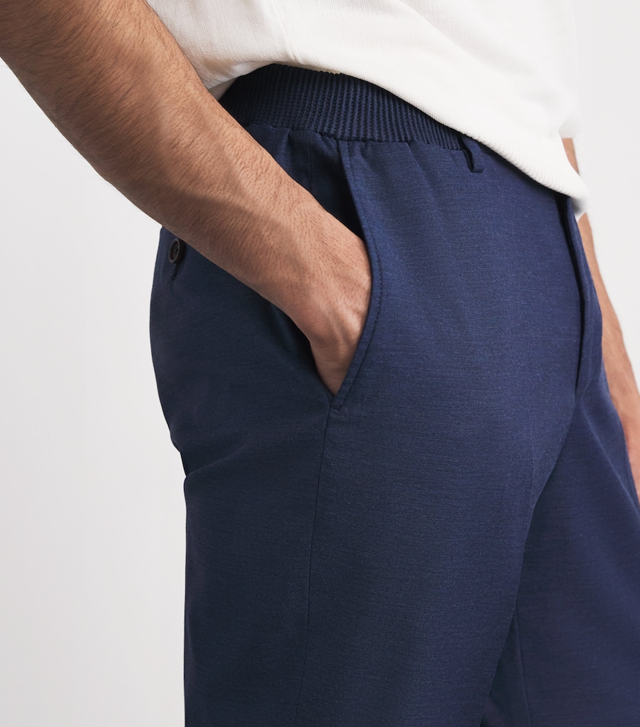 Pal Zileri Mens Wool-Blend Slim Trousers Blue Navy Image 3