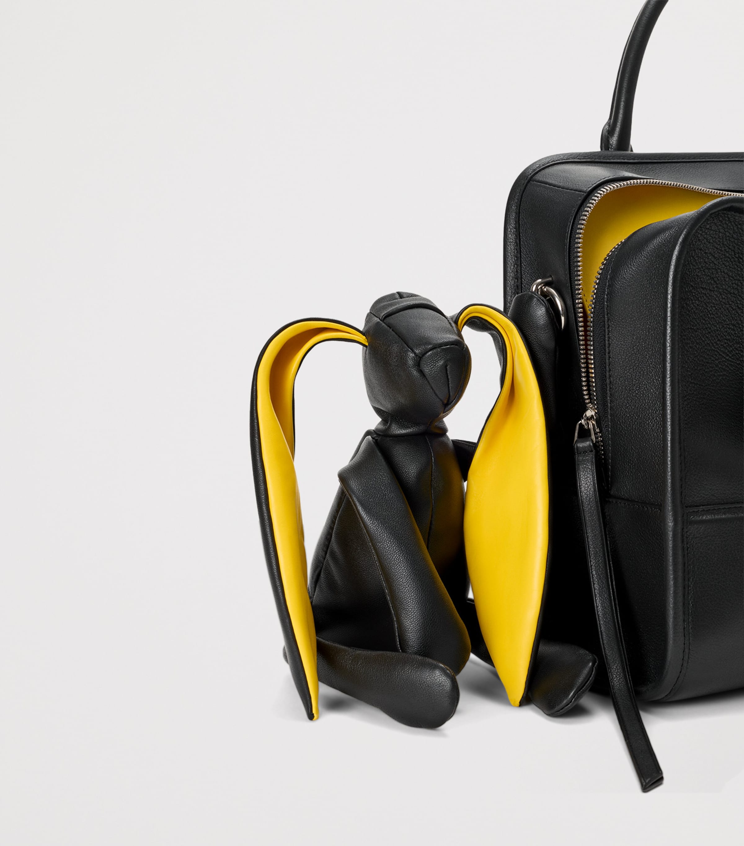 LOEWE x Cosima Von Bonin Large Leather Amazona 180 Lazy Dog Top-Handle Bag Black/yellow Image 8