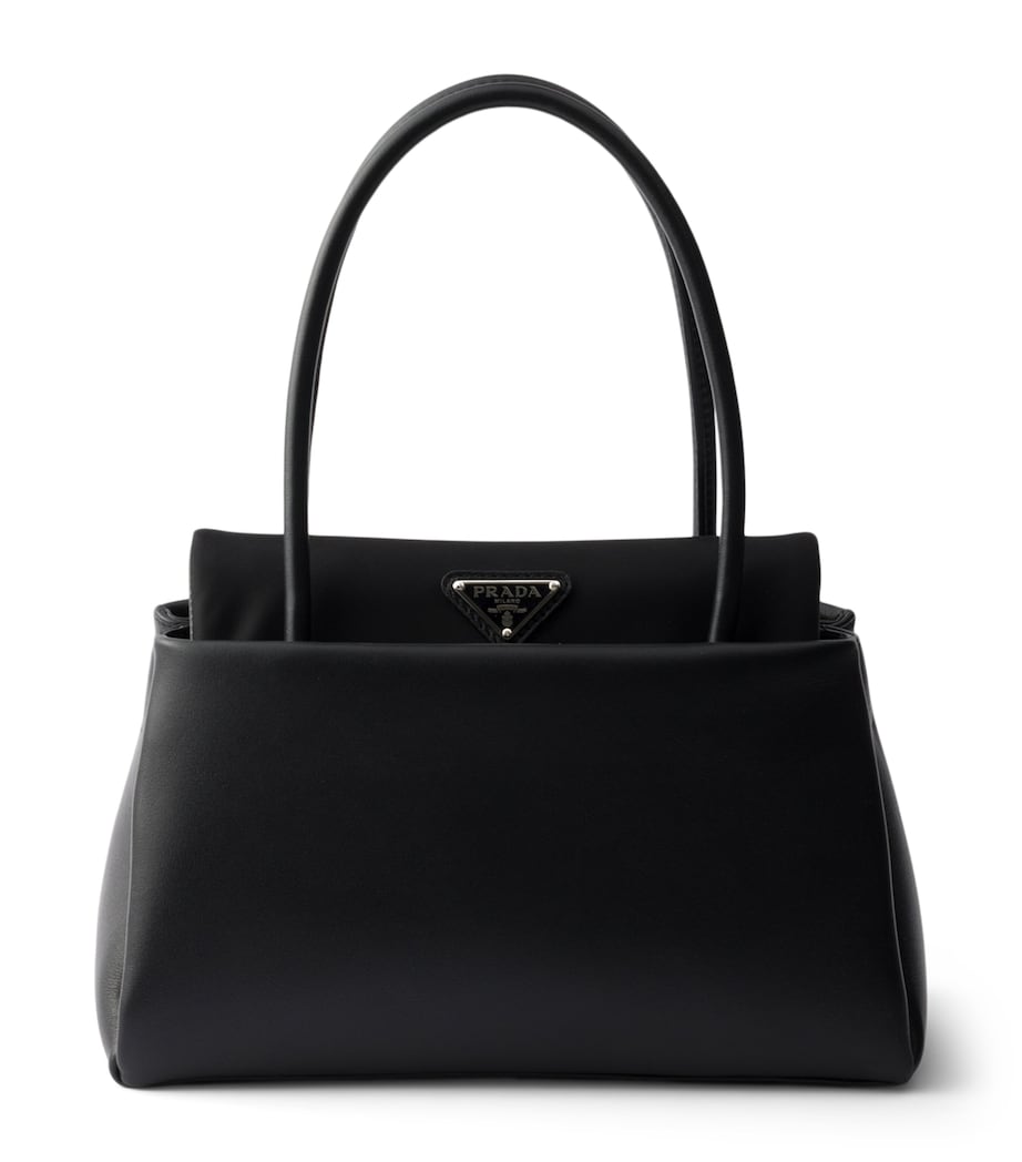 Prada Small Leather Passage Top-Handle Bag Black Image 1