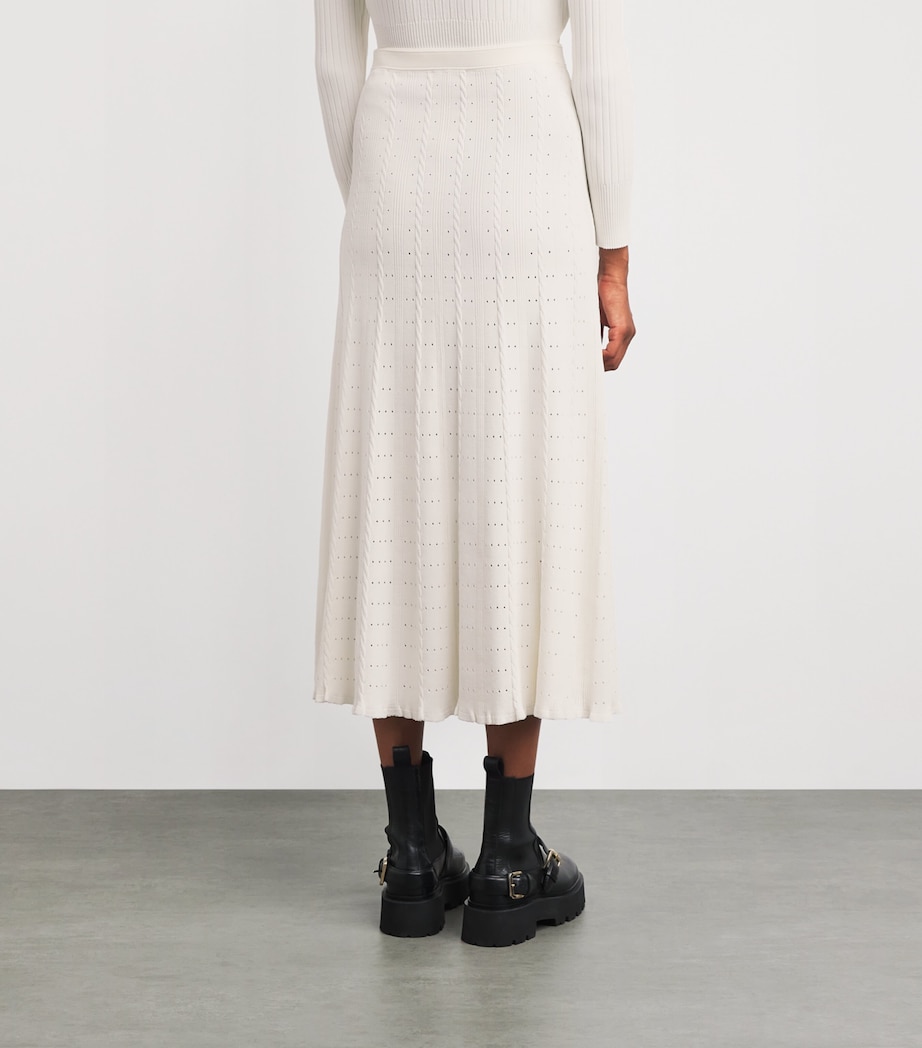 Pointelle-Knit Midi Skirt ECRU Image 4