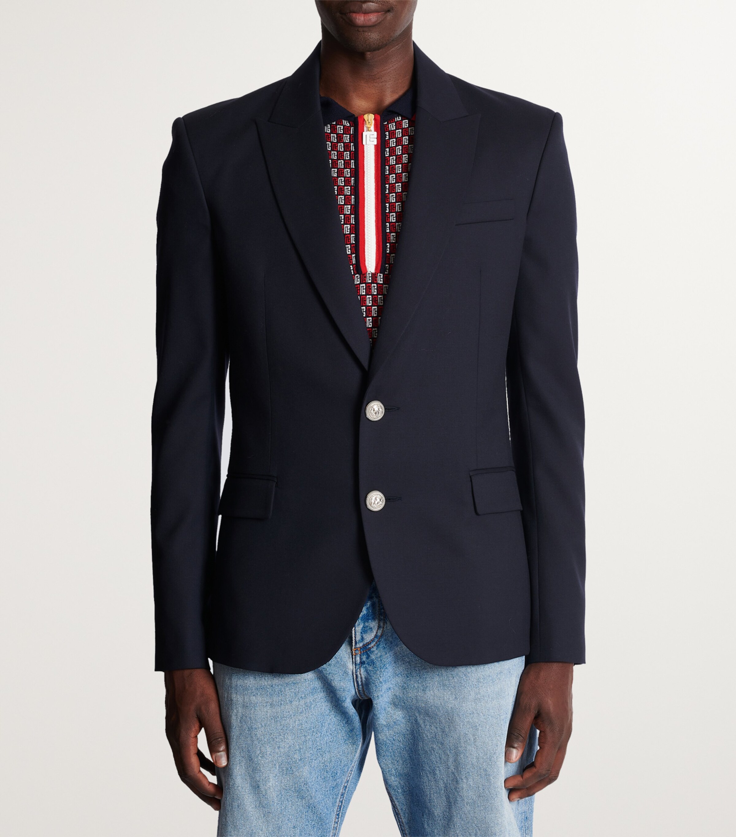 Wool Single-Breasted Blazer 6UB MARINE Image 4