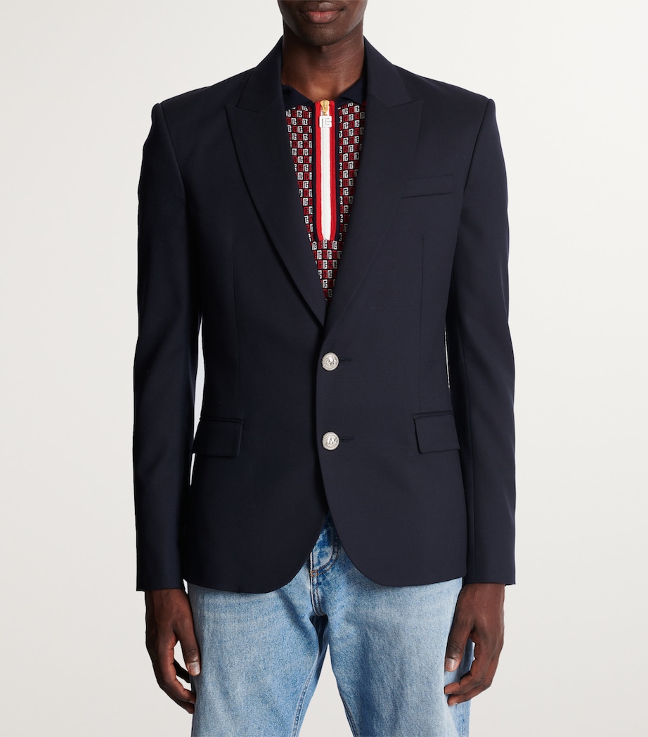 Wool Single-Breasted Blazer 6UB MARINE Image 4