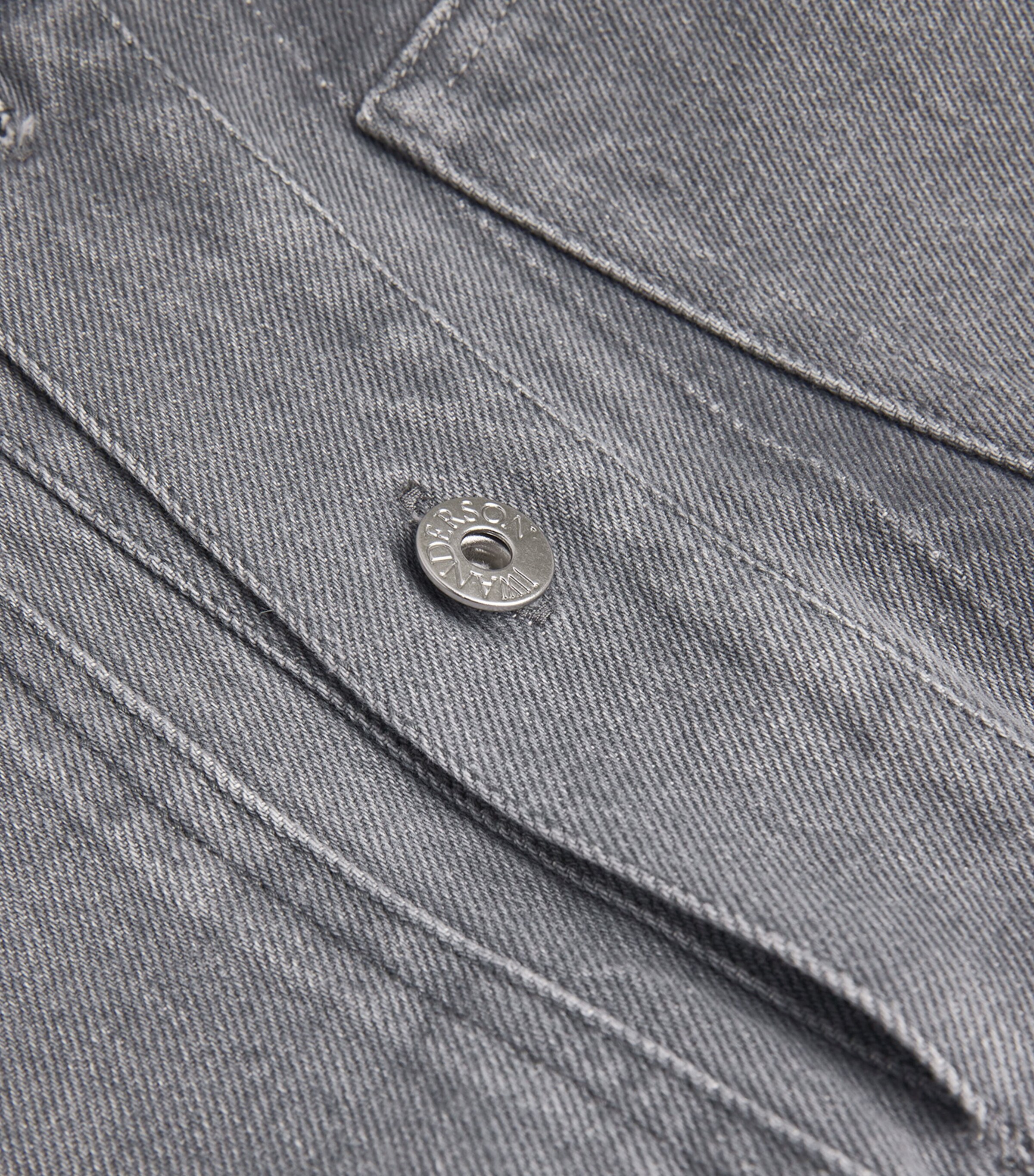 JW Anderson Mens Patch Pocket Rugby Shirt Light Grey Image 5