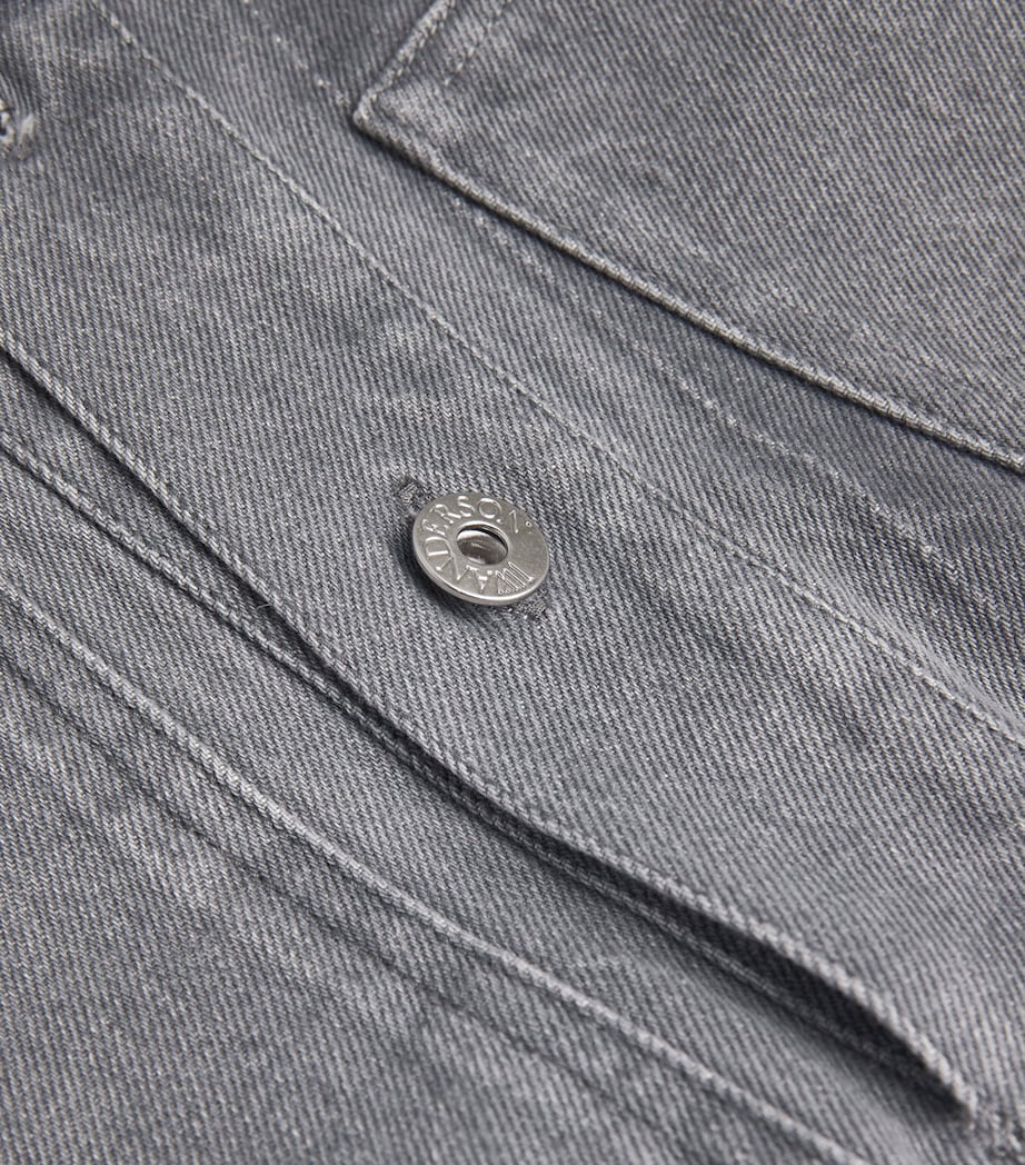 JW Anderson Mens Patch Pocket Rugby Shirt Light Grey Image 5