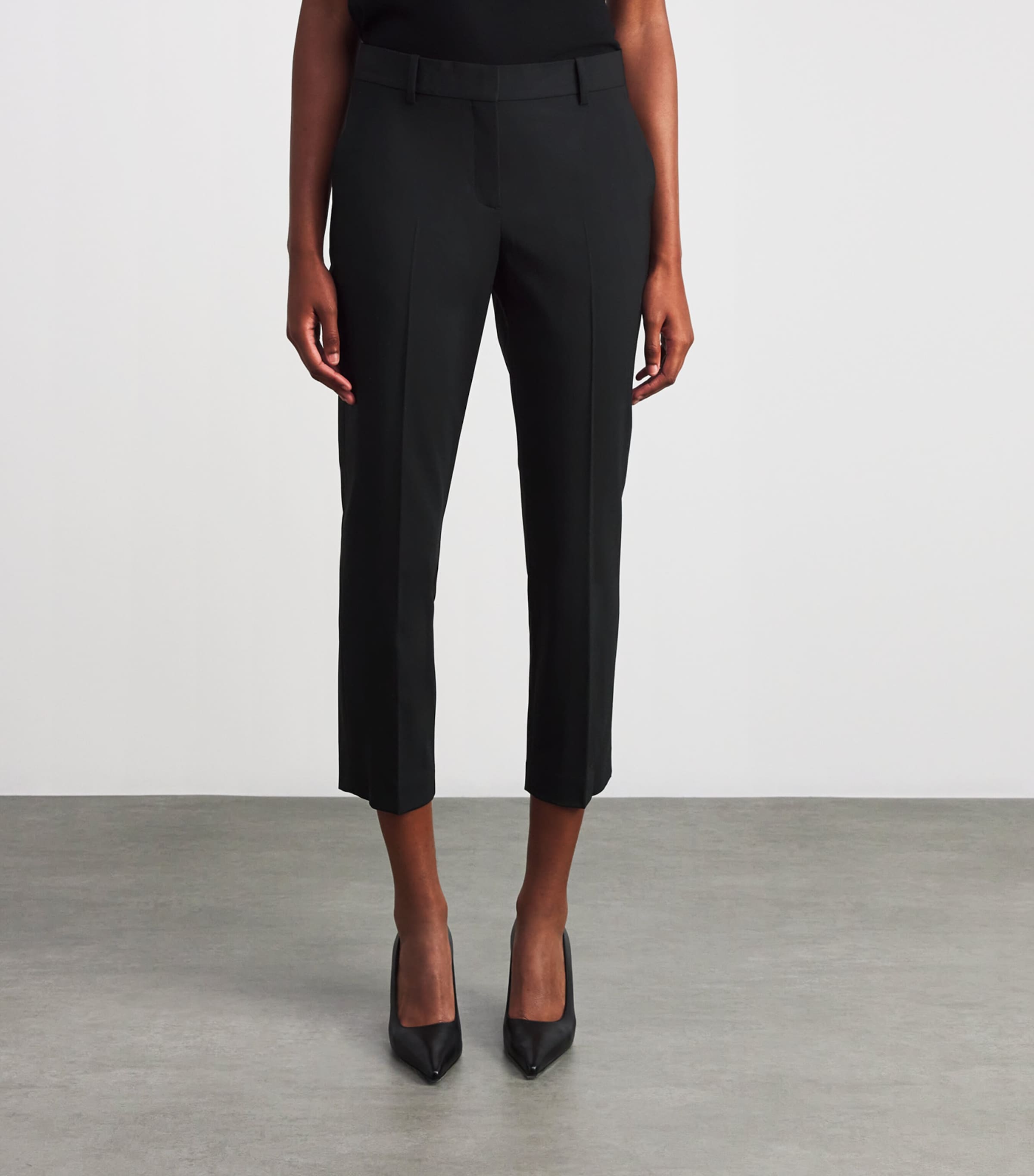 Good Wool Cropped Treeca Trousers BLACK 001 Image 9