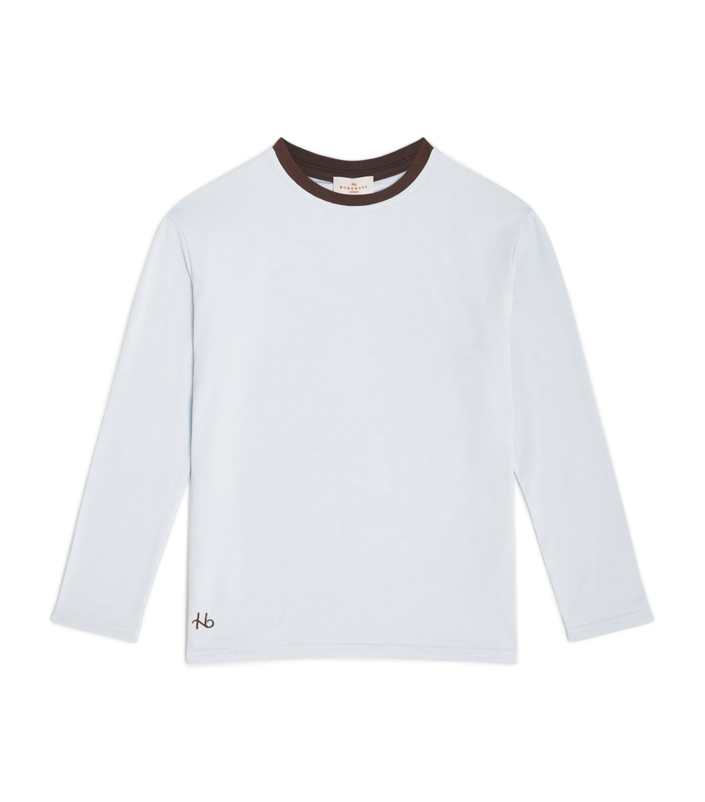 Homebody Kids Contrast-Trim Long-Sleeve T-Shirt (4-16 Years) Pale Blue Image 1