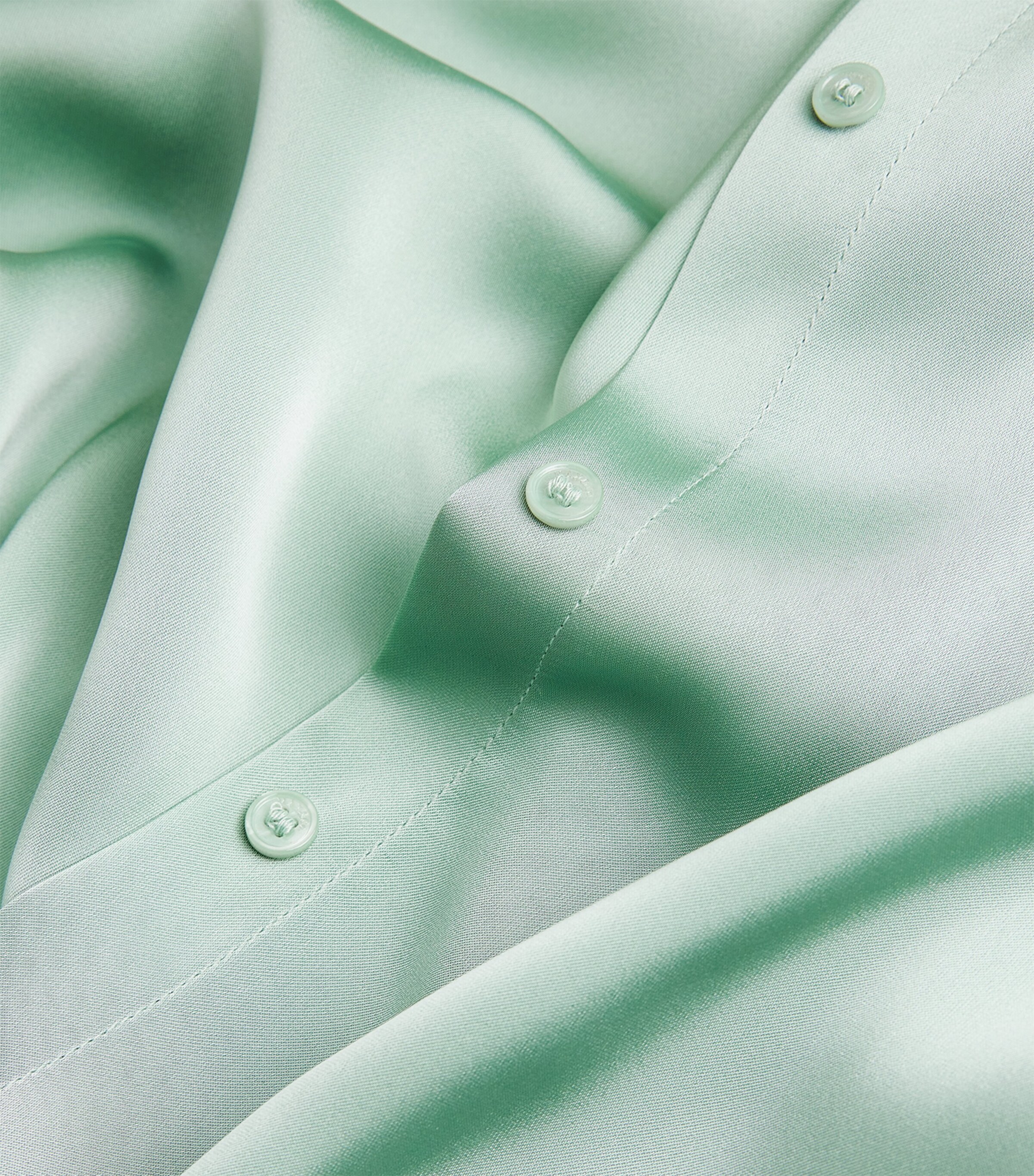 MAX&Co. Womens Satin Shirt Water Green Image 5